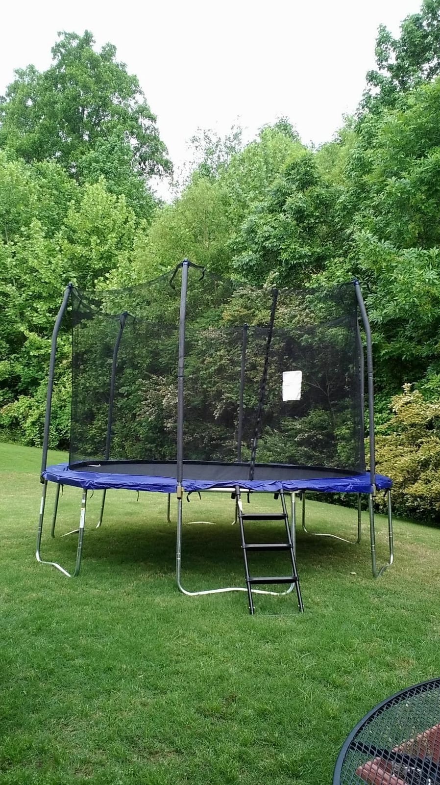 Skywalker Trampoline Outdoor 8 FT, 12 FT, 15 FT Jump N’ Dunk Round Outdoor Trampoline with Net, Trampoline Mat, and Basketball Hoop for Trampoline customer photo 1