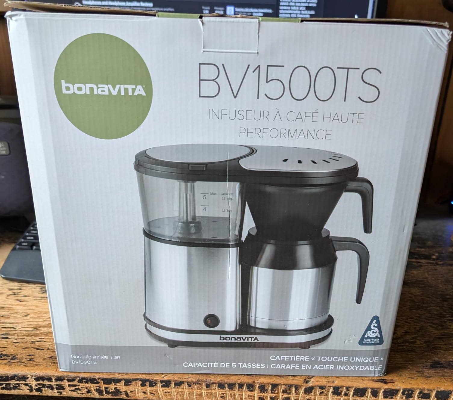 Bonavita 5 Cup Drip Coffee Maker Machine, One-Touch Pour Over, Auto Pause Brewing with Stainless Steel Double Wall Thermal Carafe, SCA Certified, Dishwasher Safe, BV1500TS customer photo 1