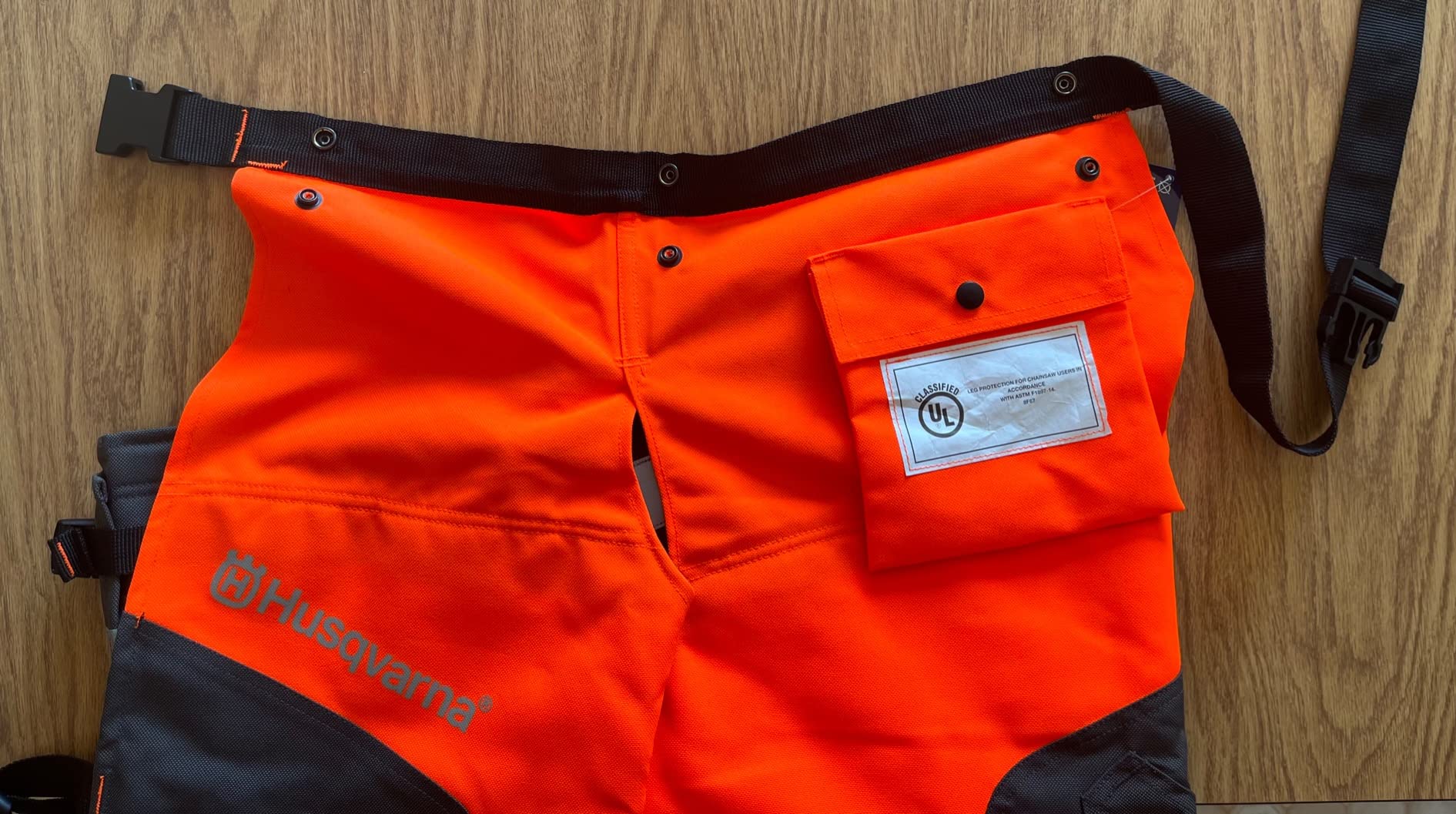 Husqvarna unisex adult 36-38 In. Orange/Gray Tech. Technical Chaps, Orange, 36 to 38-Inch US customer photo 2