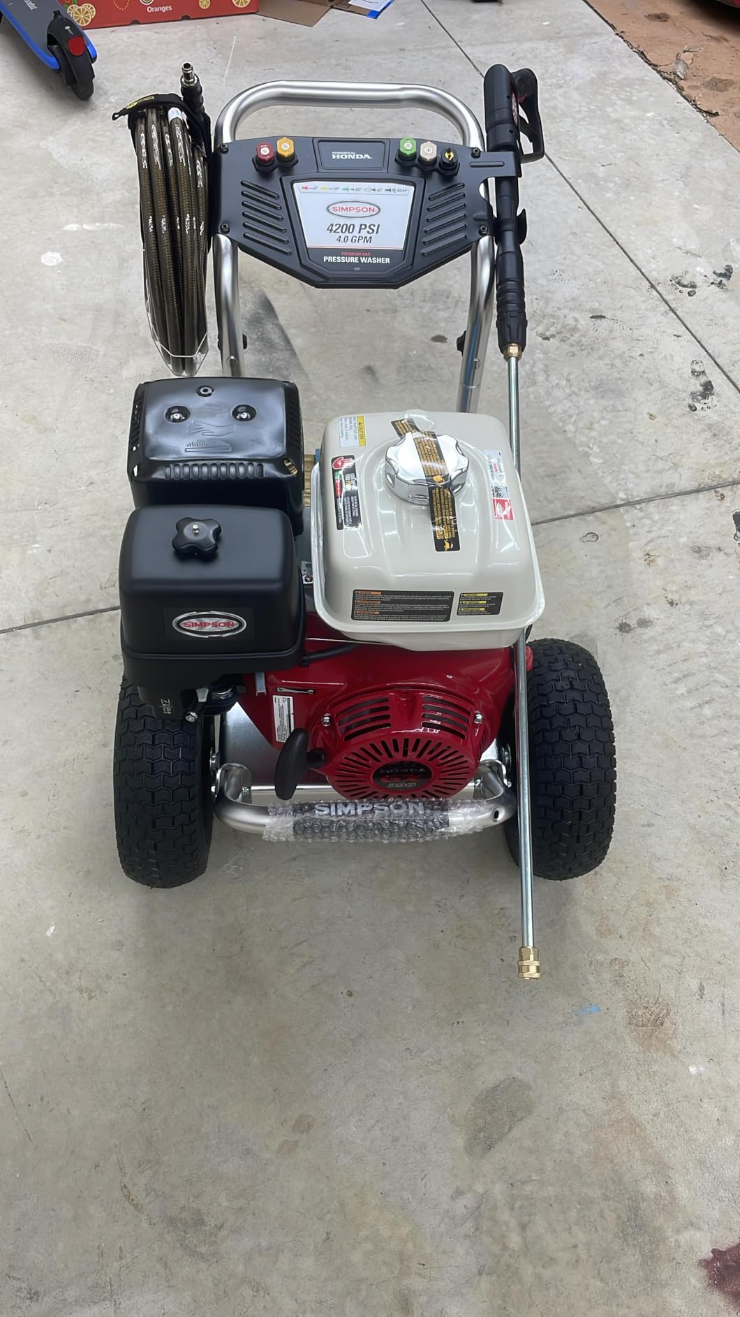 Simpson Aluminum Series 4200 PSI Gas Pressure Washer, 2.5 GPM, Honda GX390 | Gas Power Washer For Professionals. CAT Triplex Pump, 50' Hose, Aluminum Frame, 5 Nozzles. 49-State Compliant. ALH4240 customer photo 1