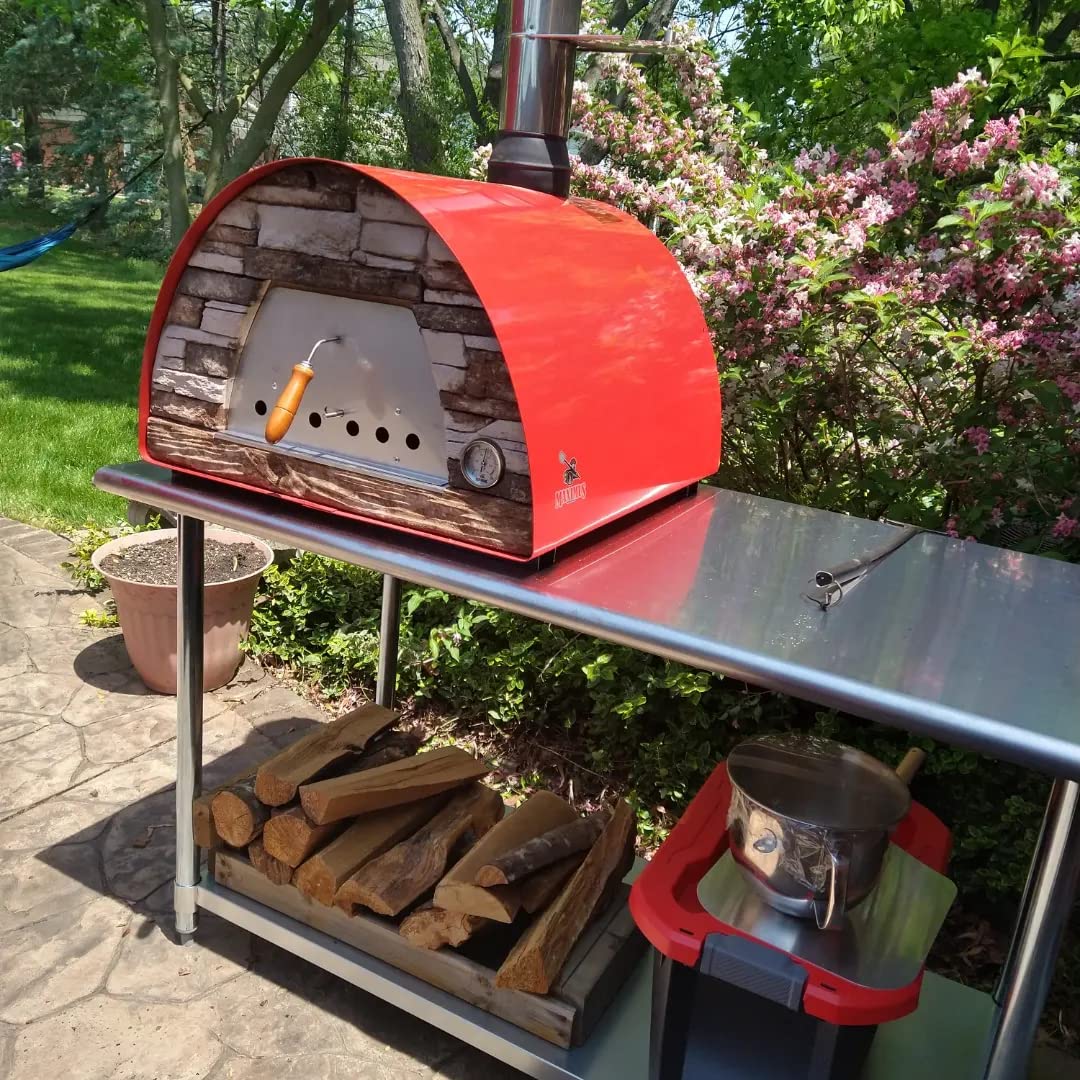 Authentic Pizza Ovens Maximus Red Wood-Fired Portable Outdoor Pizza Oven, Handmade in Portugal, Stainless Steel Chimney customer photo 1