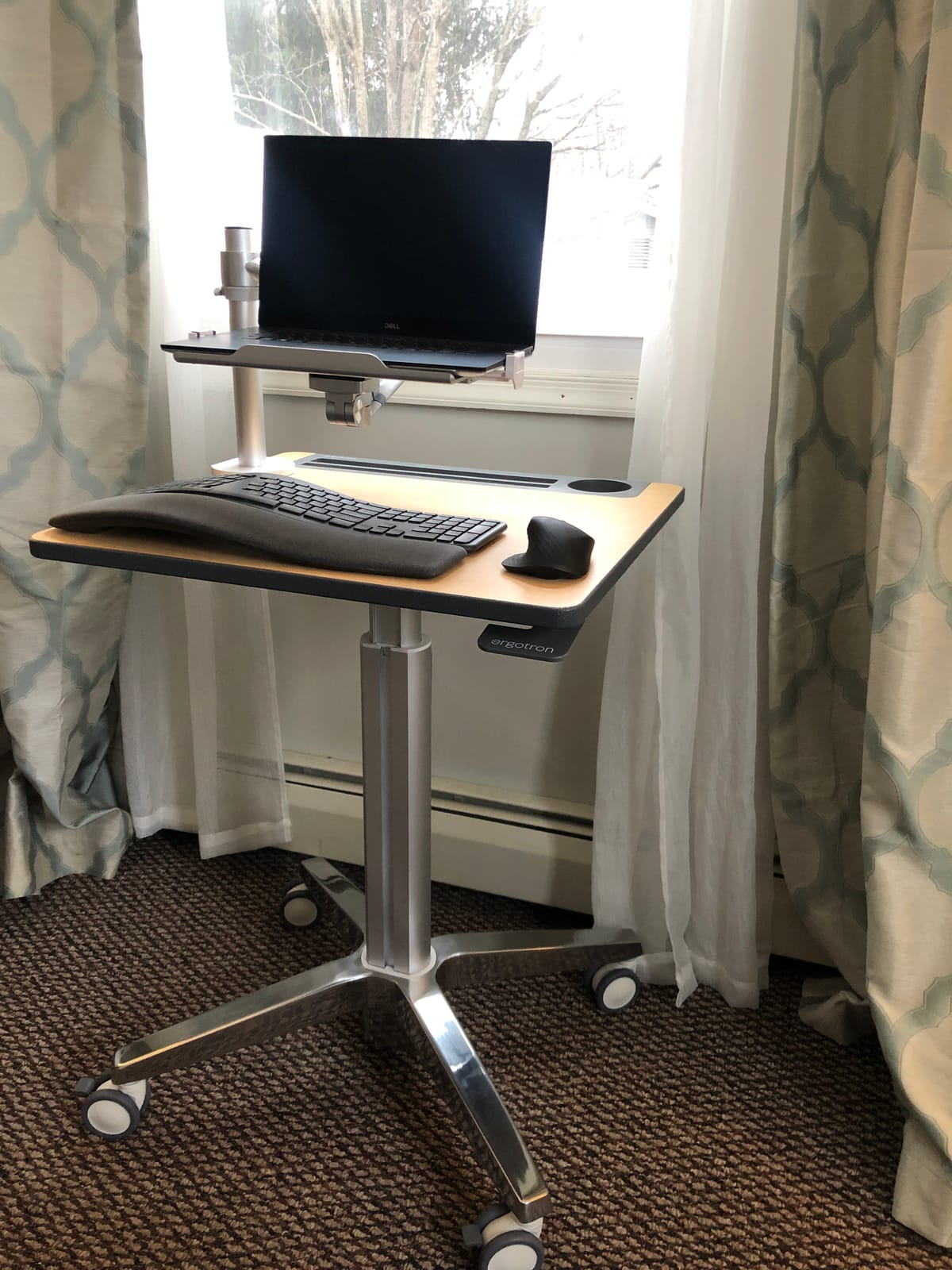 Ergotron - LearnFit Mobile Standing Desk, Adjustable Height Small Rolling Laptop Computer Sit Stand Desk with Wheels for Classroom, Office, Medical or Home Use - Adjusts from 33 to 49 Inches - Grey customer photo 1