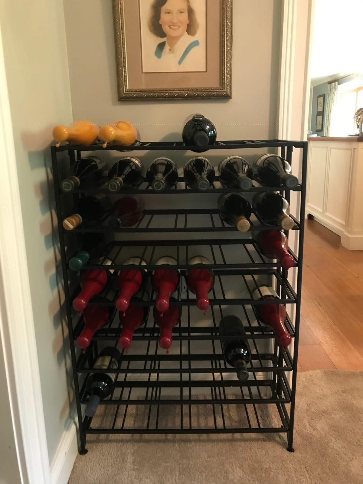 MyGift 9 Tier Gray Metal Freestanding Wine Rack Holds 54 Bottles | No Assembly Required, Space-Saving Vertical Design customer photo 2