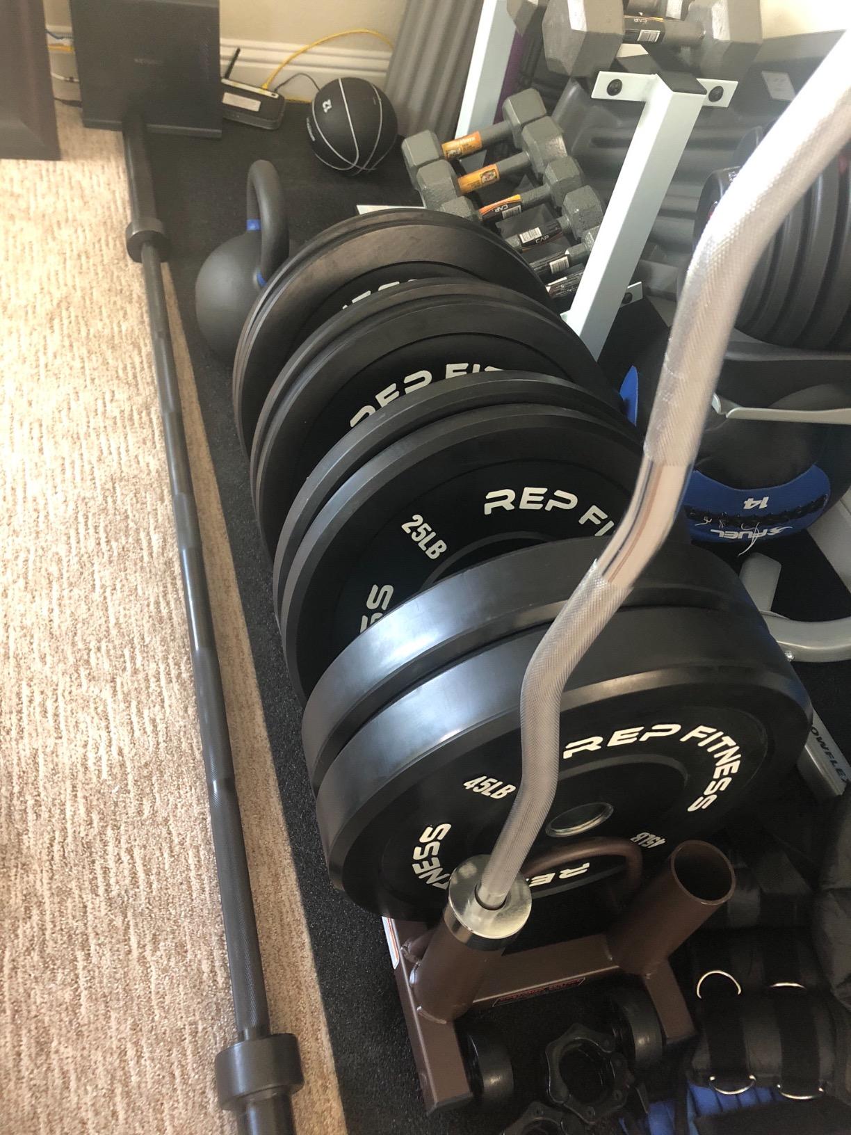 REP Fitness Rubber Bumper Plates, 5Lb to 370 lb Set Pairs, Olympic Standard Weights customer photo 1