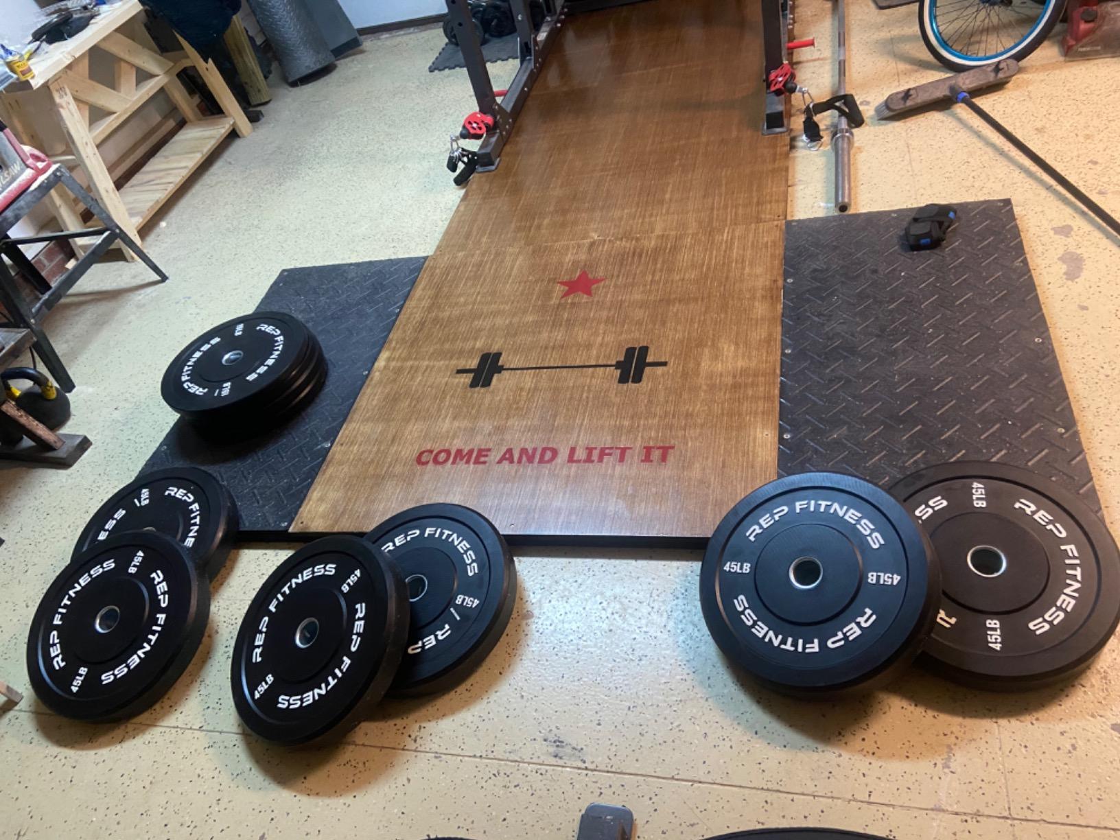 REP Fitness Rubber Bumper Plates, 5Lb to 370 lb Set Pairs, Olympic Standard Weights customer photo 2