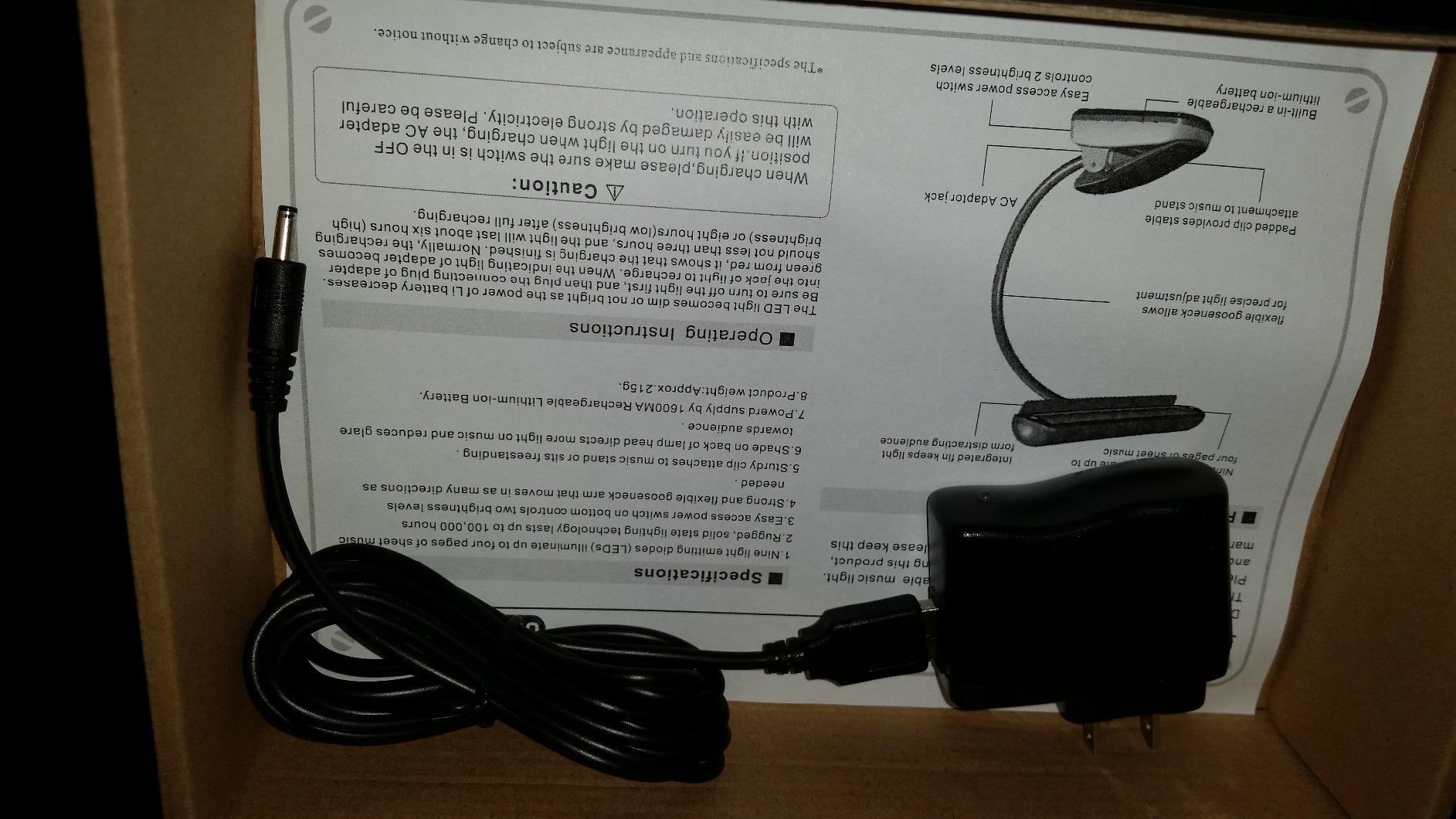 Kootek Music Stand Light Clip-on Piano Lamp Rechargeable Book Light, 10 LED customer photo 1