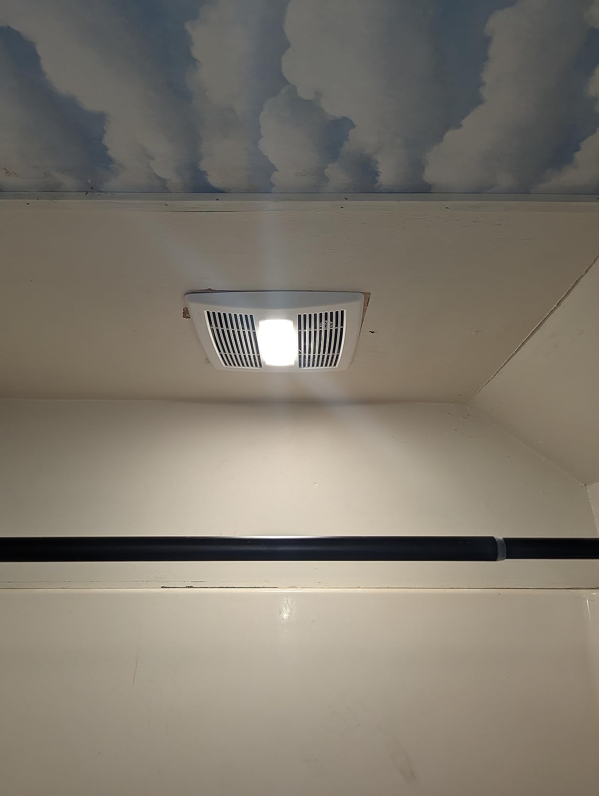 Broan-NuTone Bathroom Exhaust Fan with LED Light and Roomside Installation, Energy Star Certified, 110 CFM, Very Quiet 1.0 Sones White, AE110L | 1.0 Sones, ENERGY STAR Ceiling Exhaust Bath Fan for Moisture Removal & Quiet Bathroom Ventilation customer photo 2