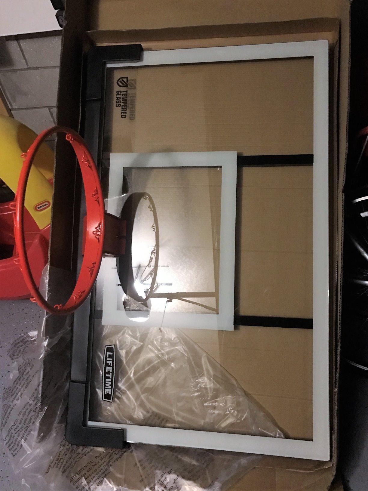 LIFETIME Products Crank Adjust In Ground Basketball Tempered Glass Backboard customer photo 1