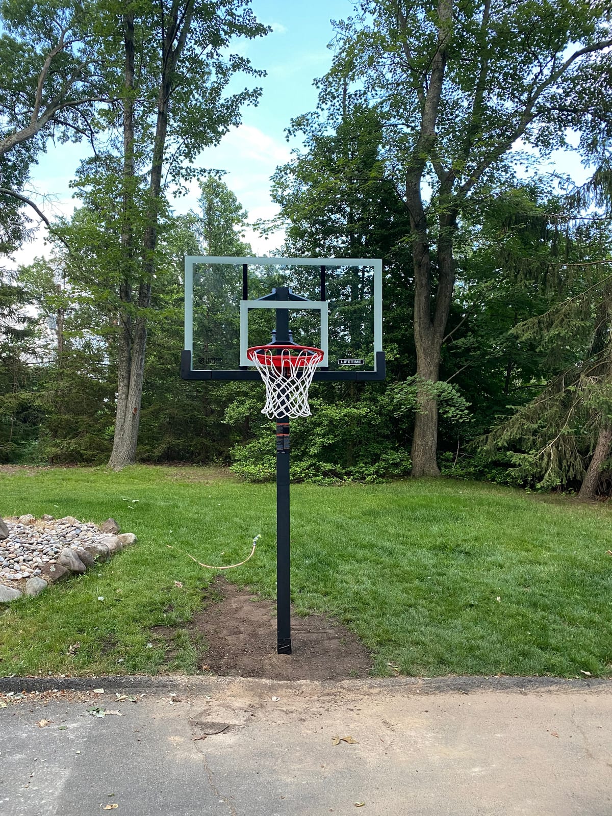 LIFETIME Products Crank Adjust In Ground Basketball Tempered Glass Backboard customer photo 2