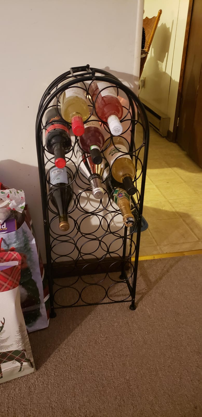 Sorbus Mini Freestanding Floor Wine Rack, Bottle Storage (23 Bottle, Black) | Compact Bordeaux-style metal display for home bars, kitchens or cellars customer photo 1