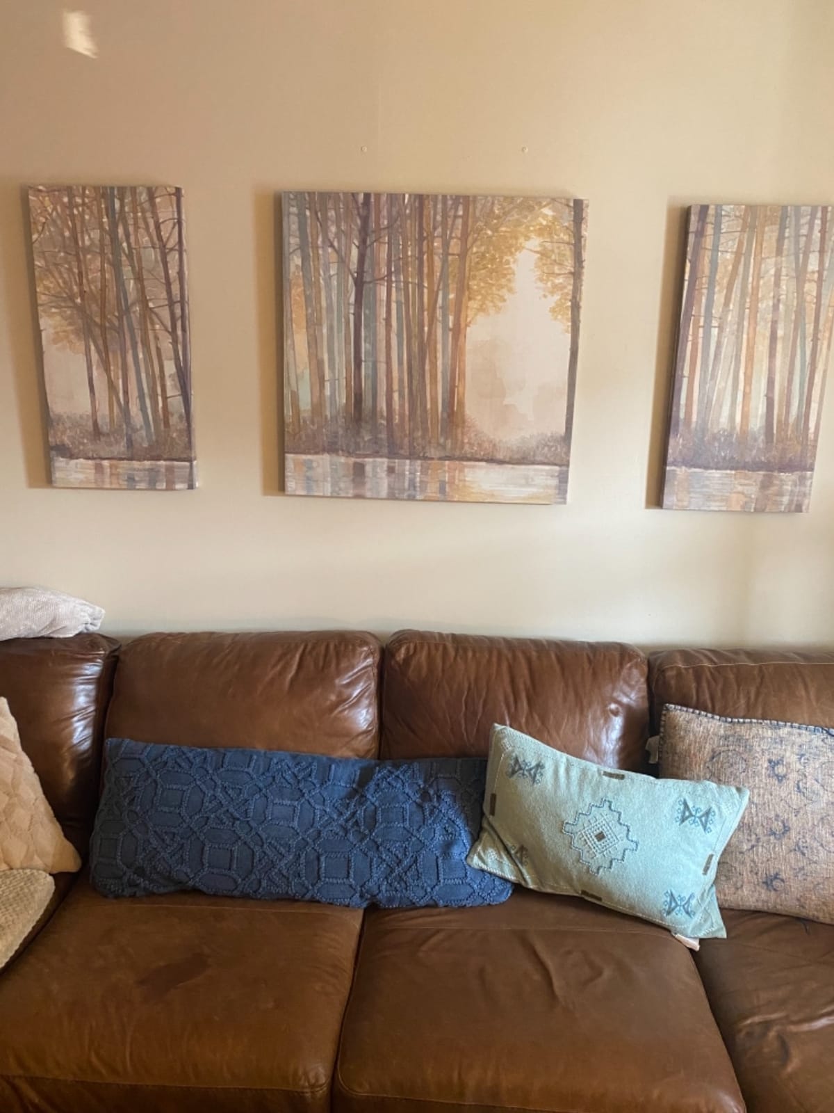 Madison Park Wall Art Living Room Décor - Triptych Scenery Watercolor Canvas, Home Accent Modern Dining Decoration, Ready to Hang Painting for Bedroom, Multi-Sizes, Natural Forest Reflection 3 Piece customer photo 2