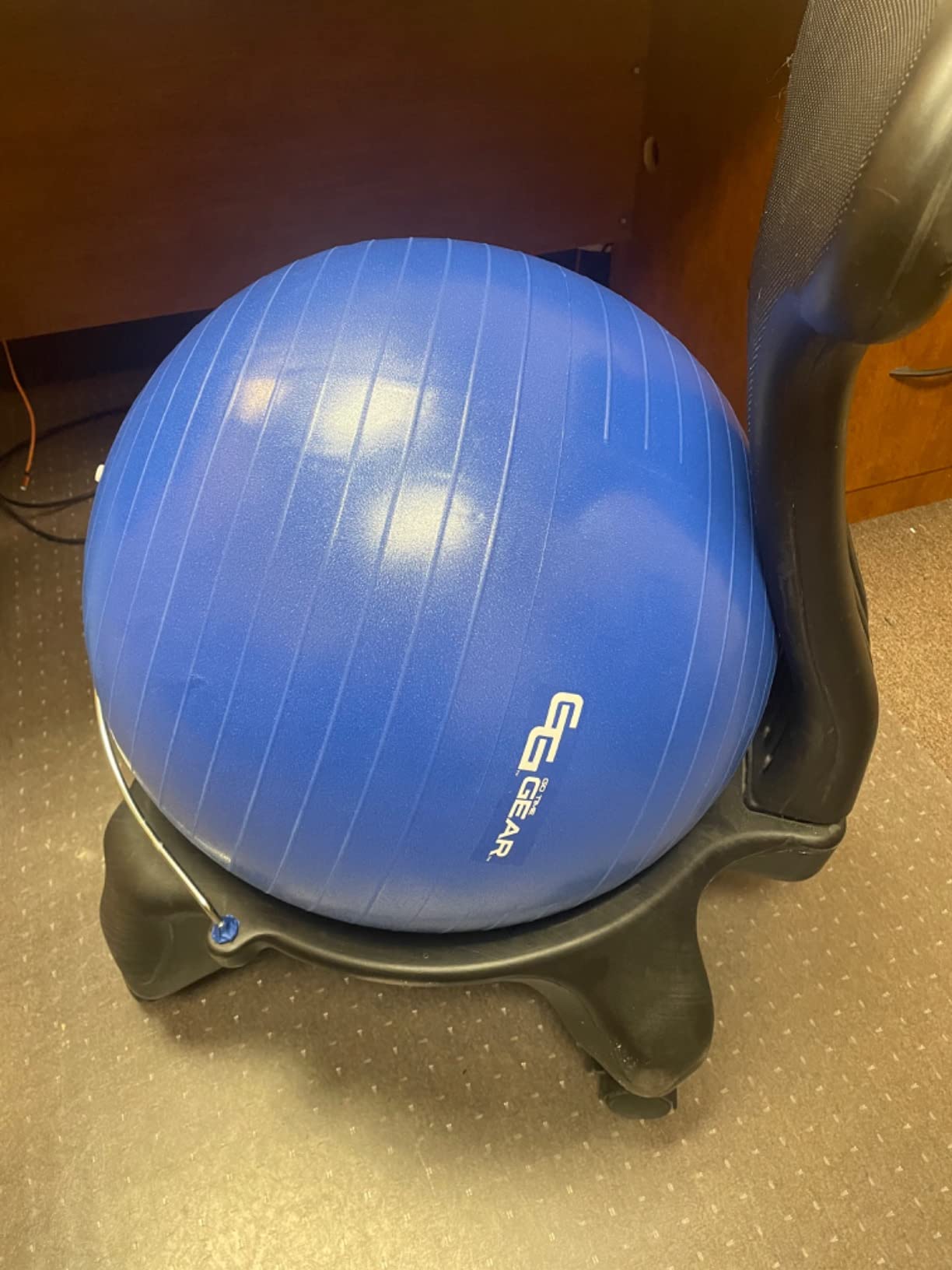 Gaiam Classic Balance Ball Chair, Stability Seat | 52cm stability ball chair builds core strength while you sit. Includes pump & exercise guide. customer photo 1