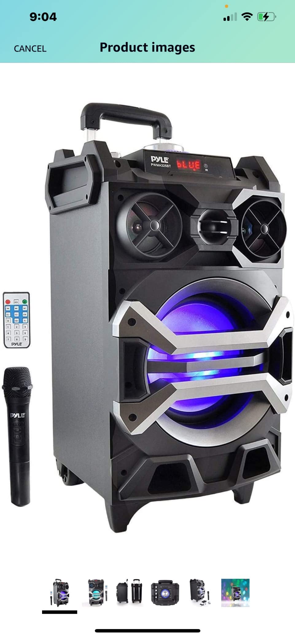 Pyle 500 Watt Portable BT Connectivity Karaoke Speaker System - PA Stereo with 8