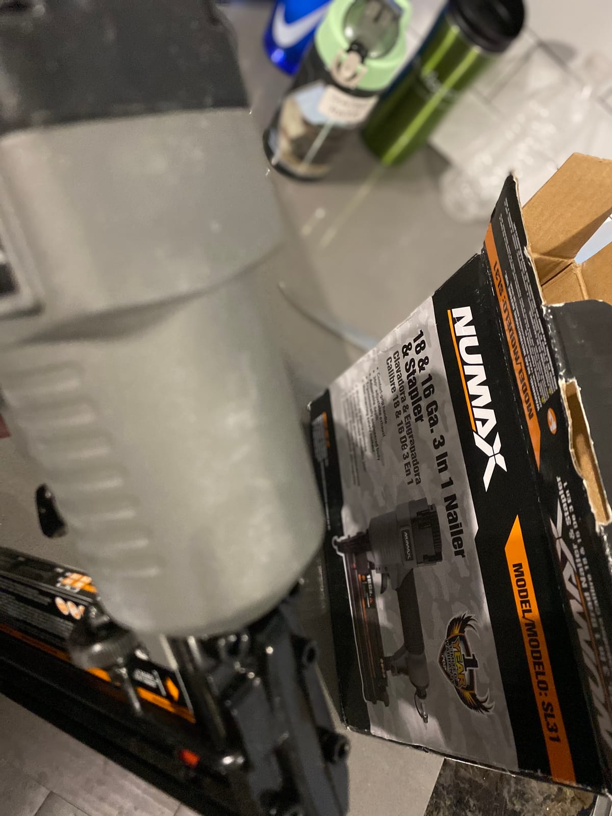 NuMax Pneumatic 3-in-1 Nail Gun | 16 GA & 18 GA Finish Nailer, Brad Nailer, Stapler | Multi-Purpose Air Tool for Trim, Moulding, Baseboards, Furniture, and Home Improvement Projects | SL31 customer photo 2