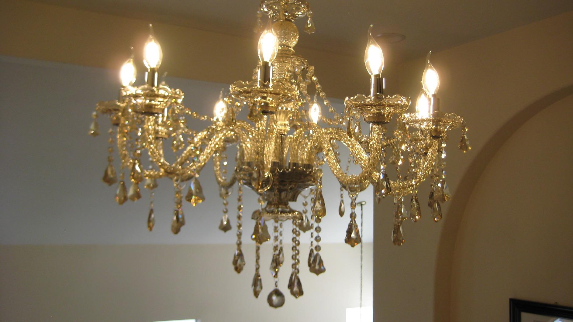 Ridgeyard 10-Light Crystal Chandelier Cognac/Champagne Modern K9 Crystal Candle Pendant Lamp Ceiling Lighting Fixture, Chandeliers for Dining Room Home Decor customer photo 1