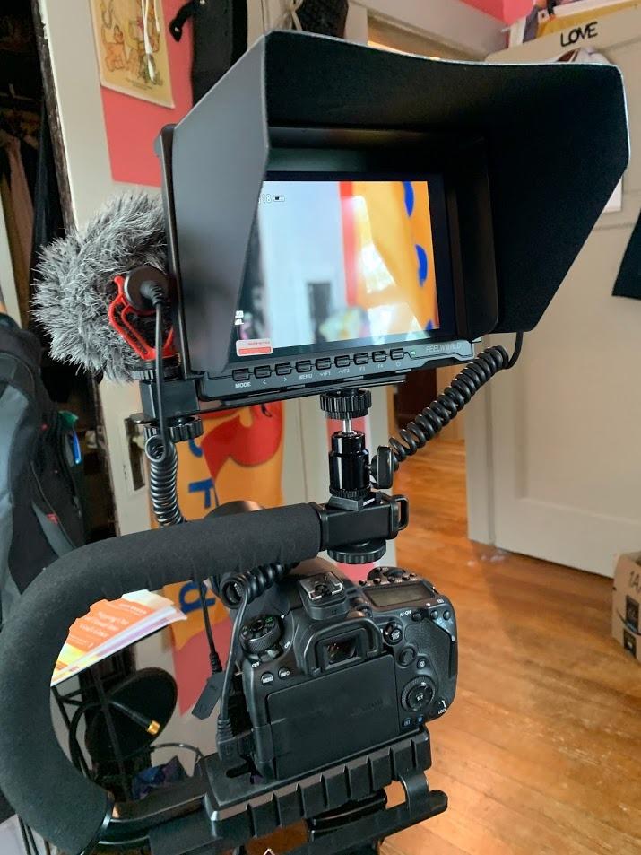 FEELWORLD FW759 PRO 7 Inch 400nit Touchscreen Field DSLR Camera Monitor with 2xF550 Battery 4K HDMI Input Focus Peaking Histogram Lightweight for Beginner Filmmakers Videographer Video Shooting customer photo 2
