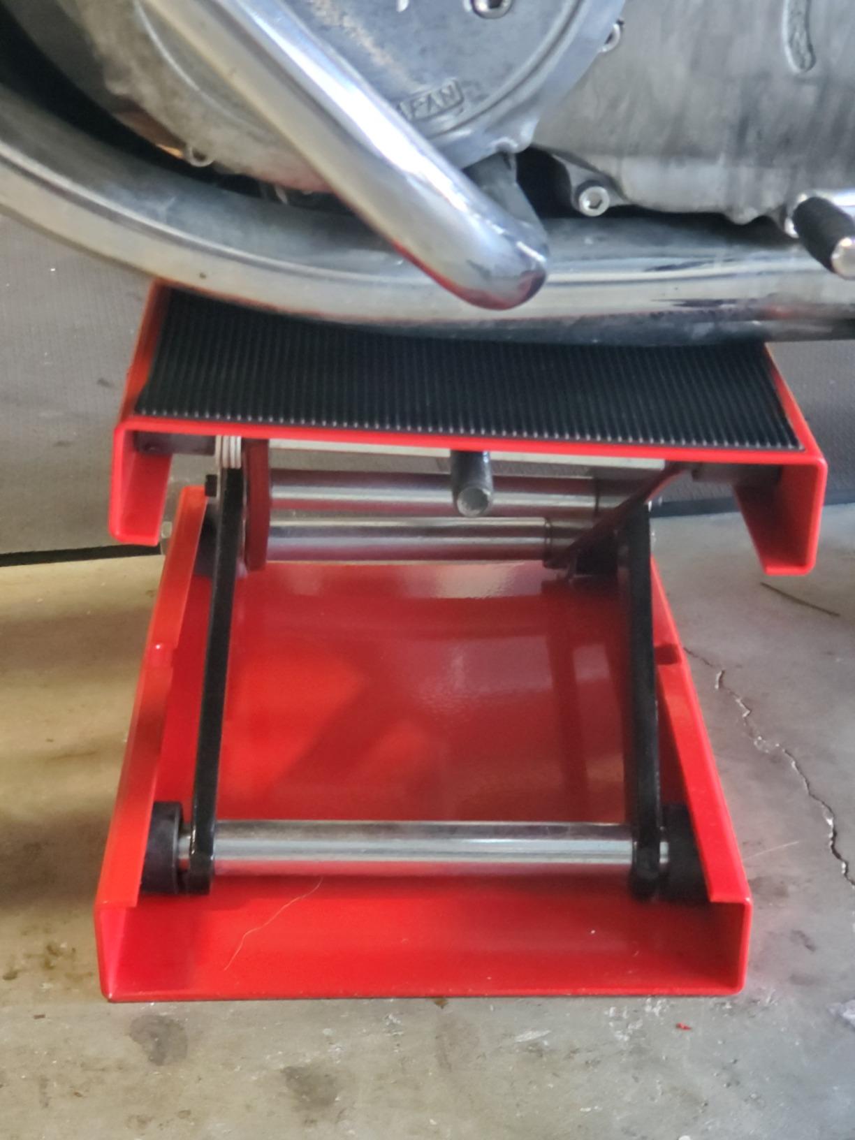 ZENY 1100 LB Wide Deck Motorcycle Center Scissor Lift Jack Repair Hoist Stand Bikes ATVs,Motorcycle Dirt Bike Scooter Crank Stand customer photo 1