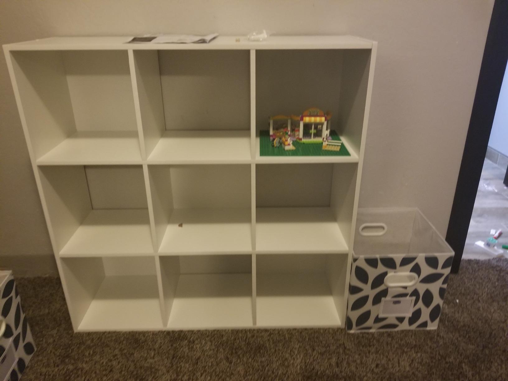 ClosetMaid Cubeicals 9 Cube Storage Shelf Organizer Bookshelf, Stackable, Square Shape, Easy Assembly, Wood, Natural Gray Finish customer photo 2