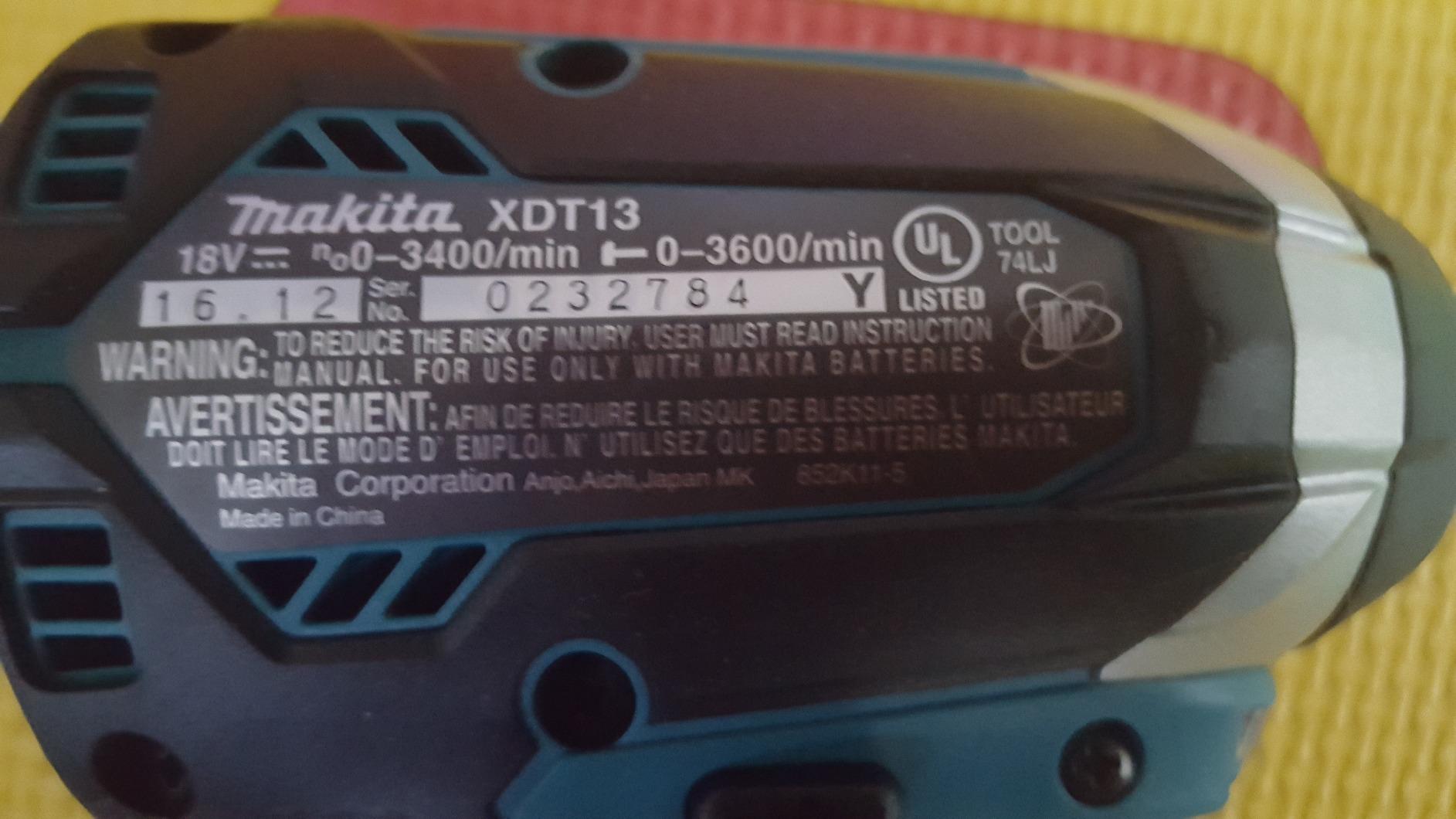 Makita XDT13Z 18V LXT Lithium-Ion Brushless Cordless Impact Driver, Tool Only, Variable Speed customer photo 2