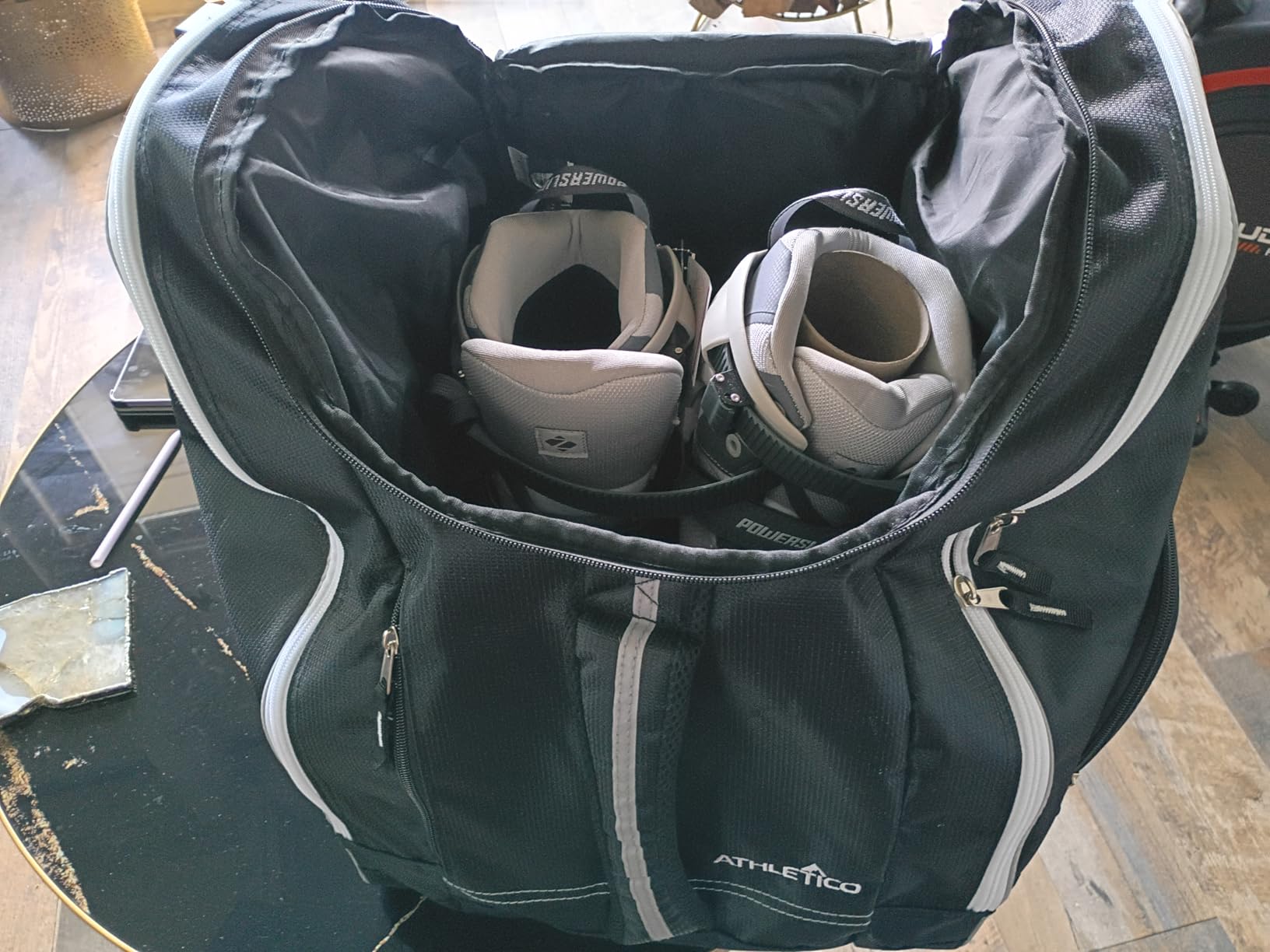 Athletico Ski Boot Bag – Skiing and Snowboarding Travel Luggage – Stores Gear Including Jacket, Helmet, Goggles, Gloves & Accessories – Venting and Grommets for Snow Drainage customer photo 2