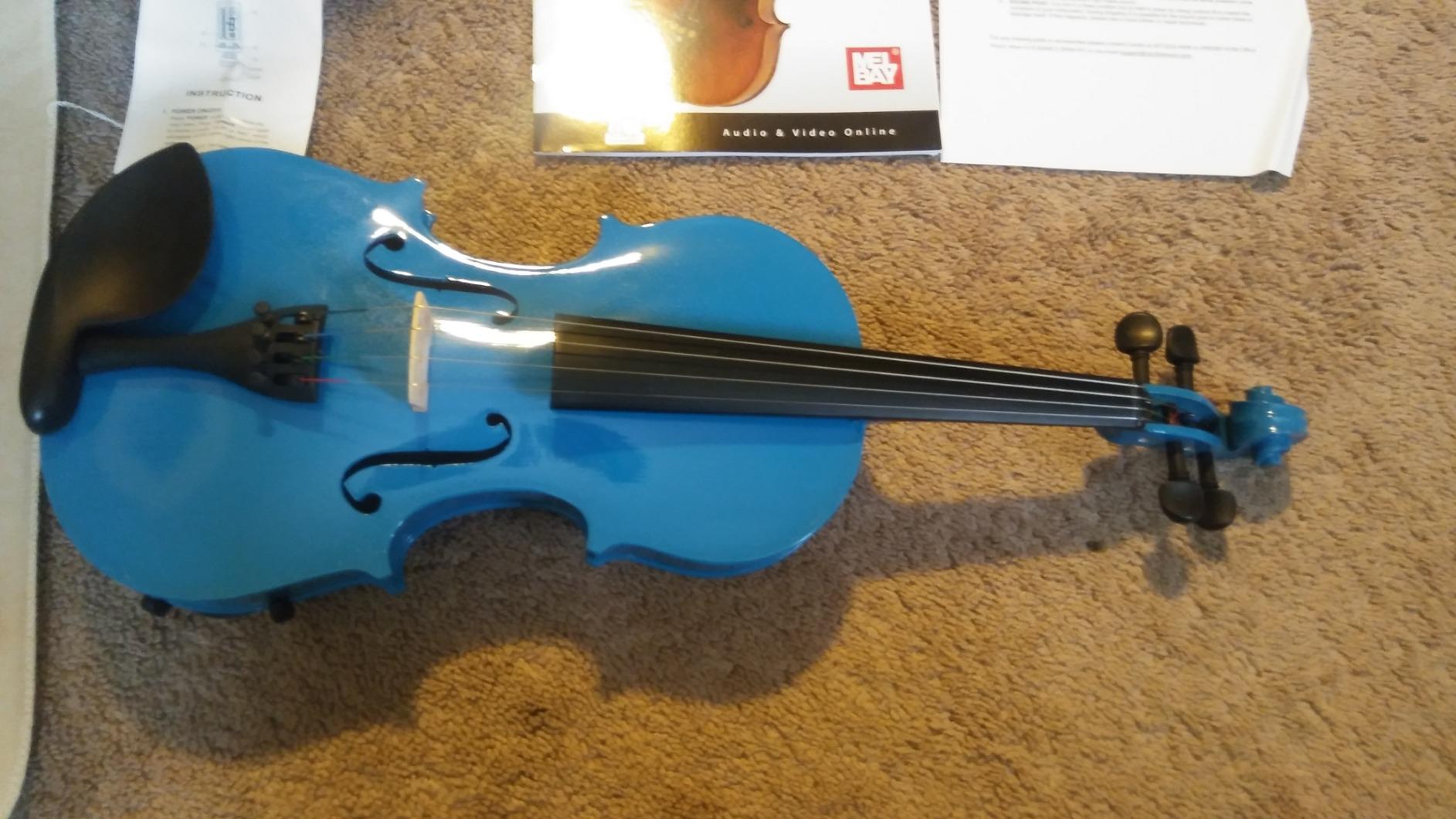 Mendini By Cecilio Violin 4/4 Full Size For Beginners - Fiddle Solidwood Kit with Hard Case - Acoustic Violins with Bow, Rosin, Tuner, Extra Strings & Bridge, Shoulder Rest and Lesson Book customer photo 1