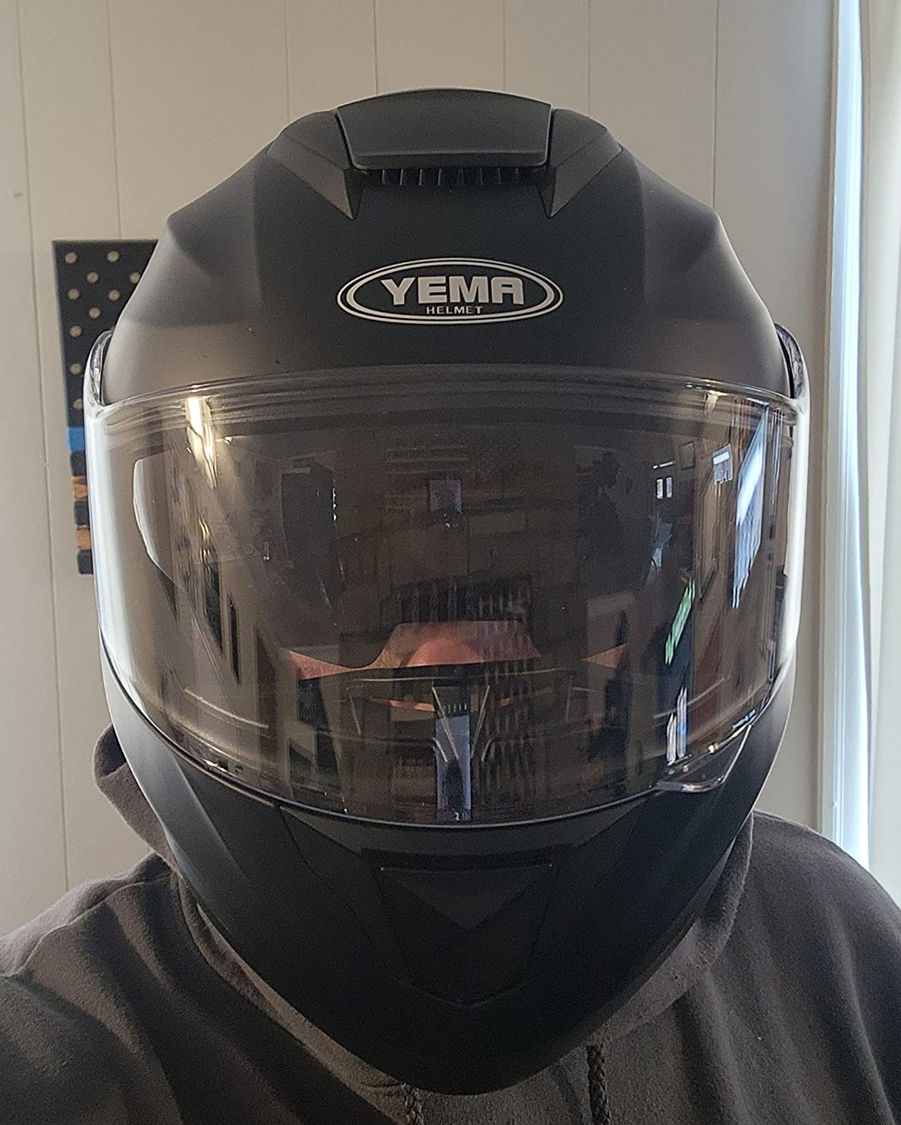 YEMA Modular Motorcycle Helmets, DOT Approved Full Face Motorcycle Helmet with Flip Up Dual Visor for Men & Women customer photo 1