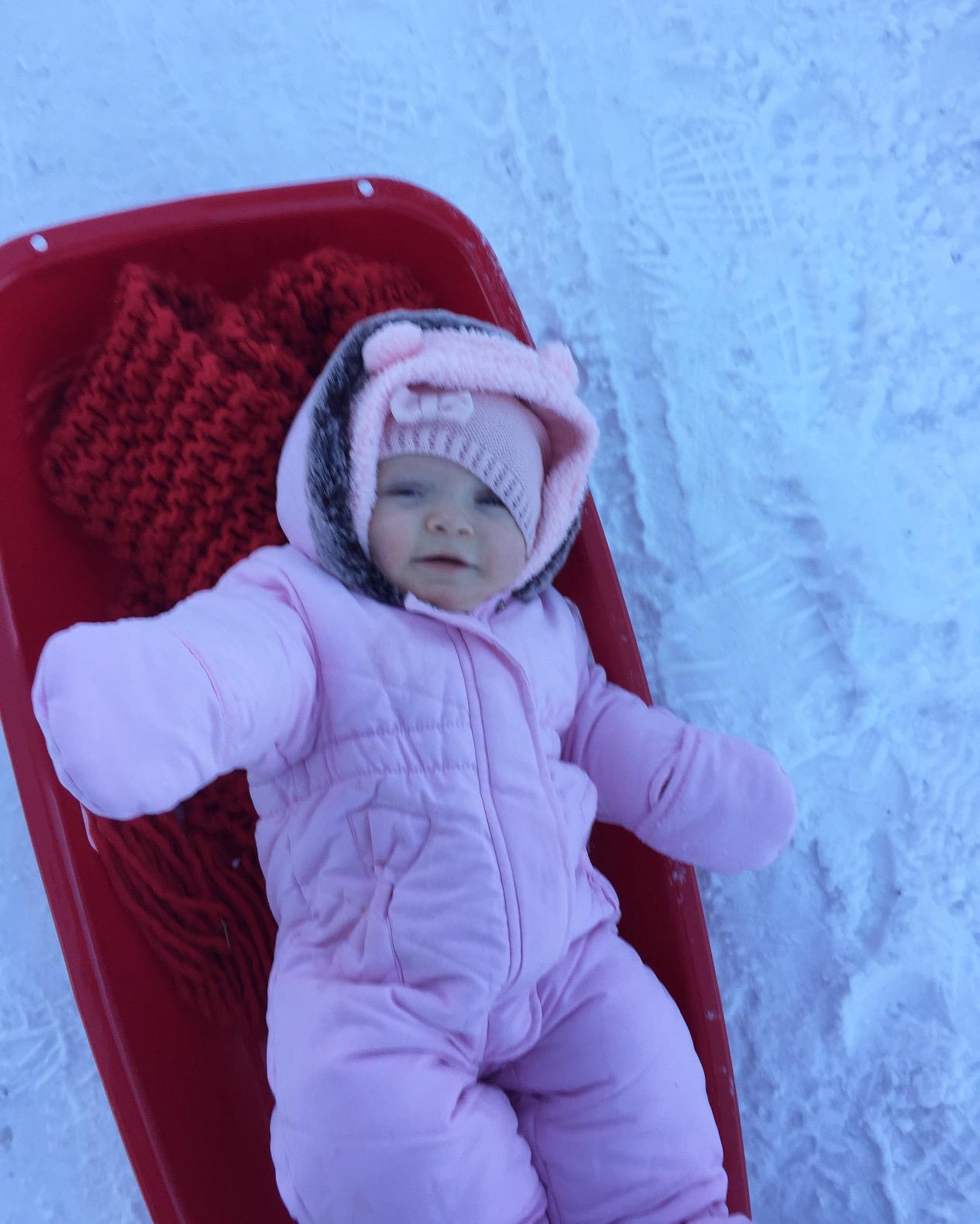 Slippery Racer Downhill Sprinter Flexible Kids Toddler Plastic Cold-Resistant Toboggan Snow Sled with Pull Rope and Handles -35 Inch customer photo 1