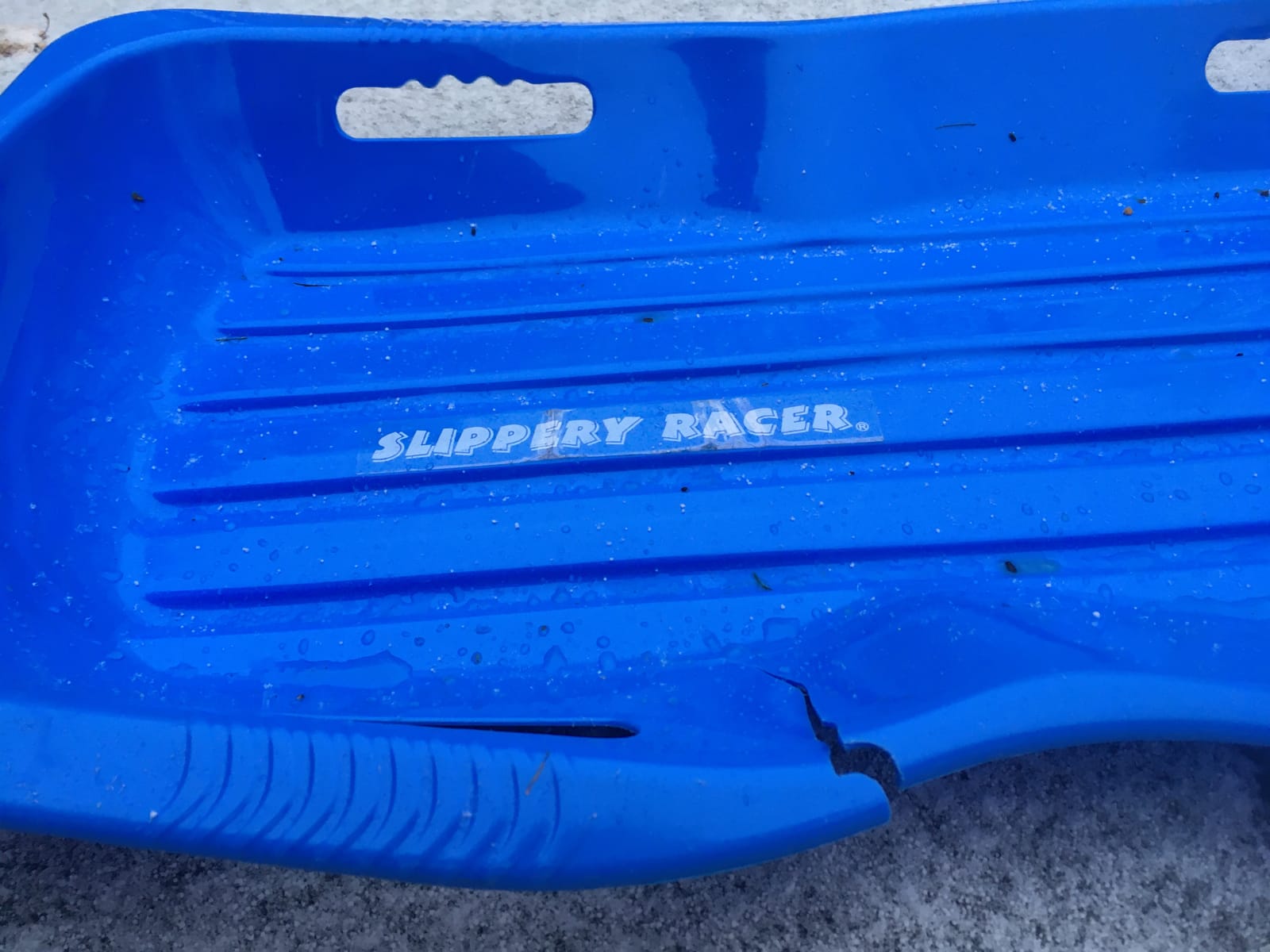 Slippery Racer Downhill Xtreme Flexible Adults and Kids Plastic Toboggan Snow Sled for Up to 2 Riders with Pull Rope and Handles, Red (Blue) customer photo 2