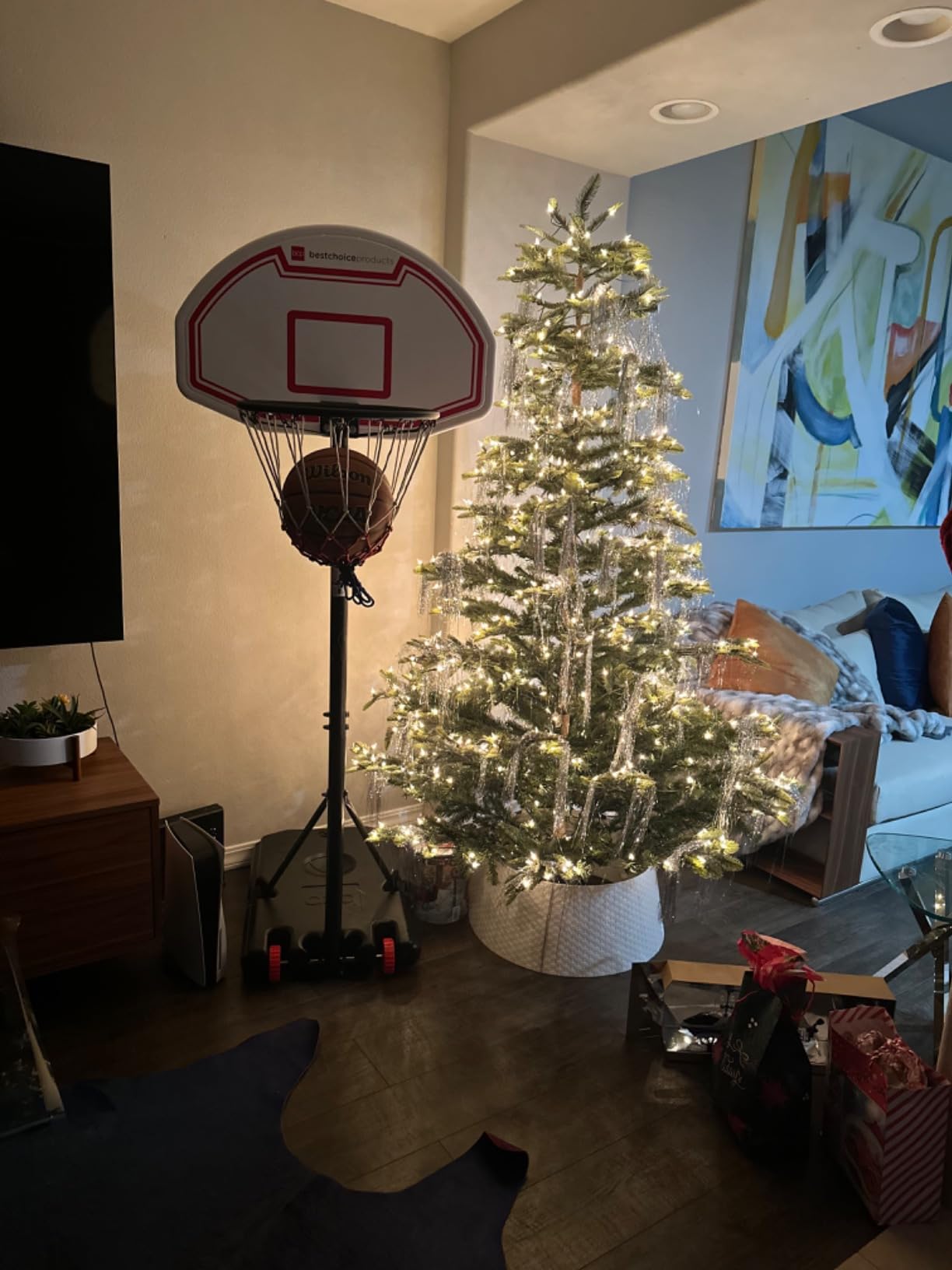 Best Choice Products Kids Height-Adjustable Basketball Hoop, Portable Backboard Set w/ 2 Wheels, Fillable Base, 70.5in to 82.3in Tall customer photo 2