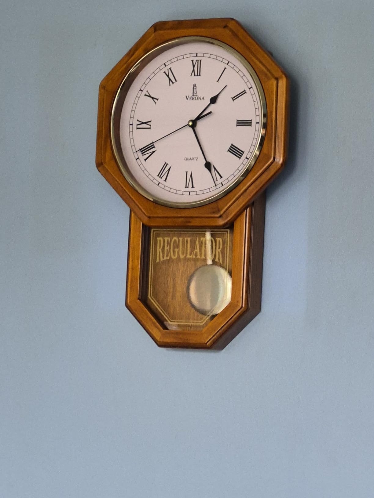 Pendulum Wall Clock, Real Wood Regulator Clock, Quiet, Non-Chiming, Wooden customer photo 2
