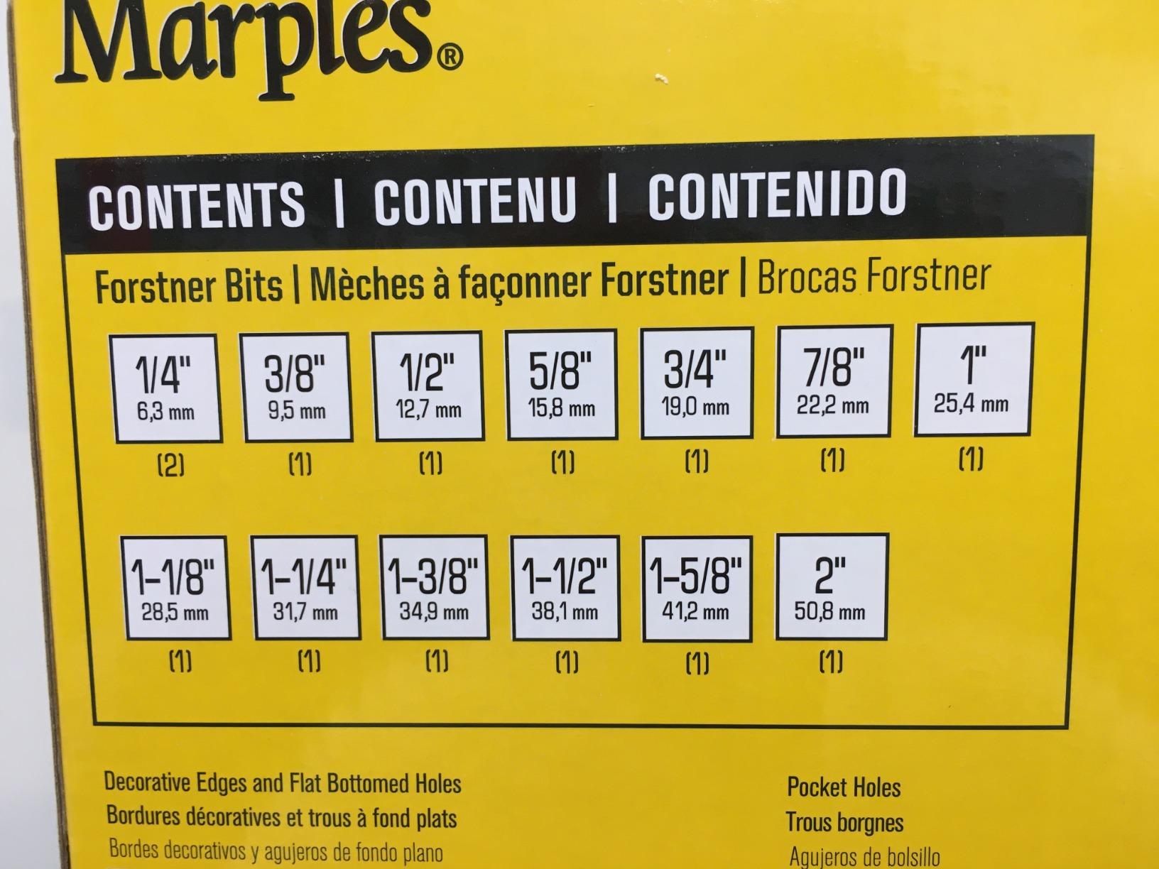 IRWIN Marples Forstner Bit Set, Wood Drill Bits, Made of Carbon Steel, Ideal for Fine Woodworking, Cabinet-Making and More, 14 Pieces (1966893) customer photo 2