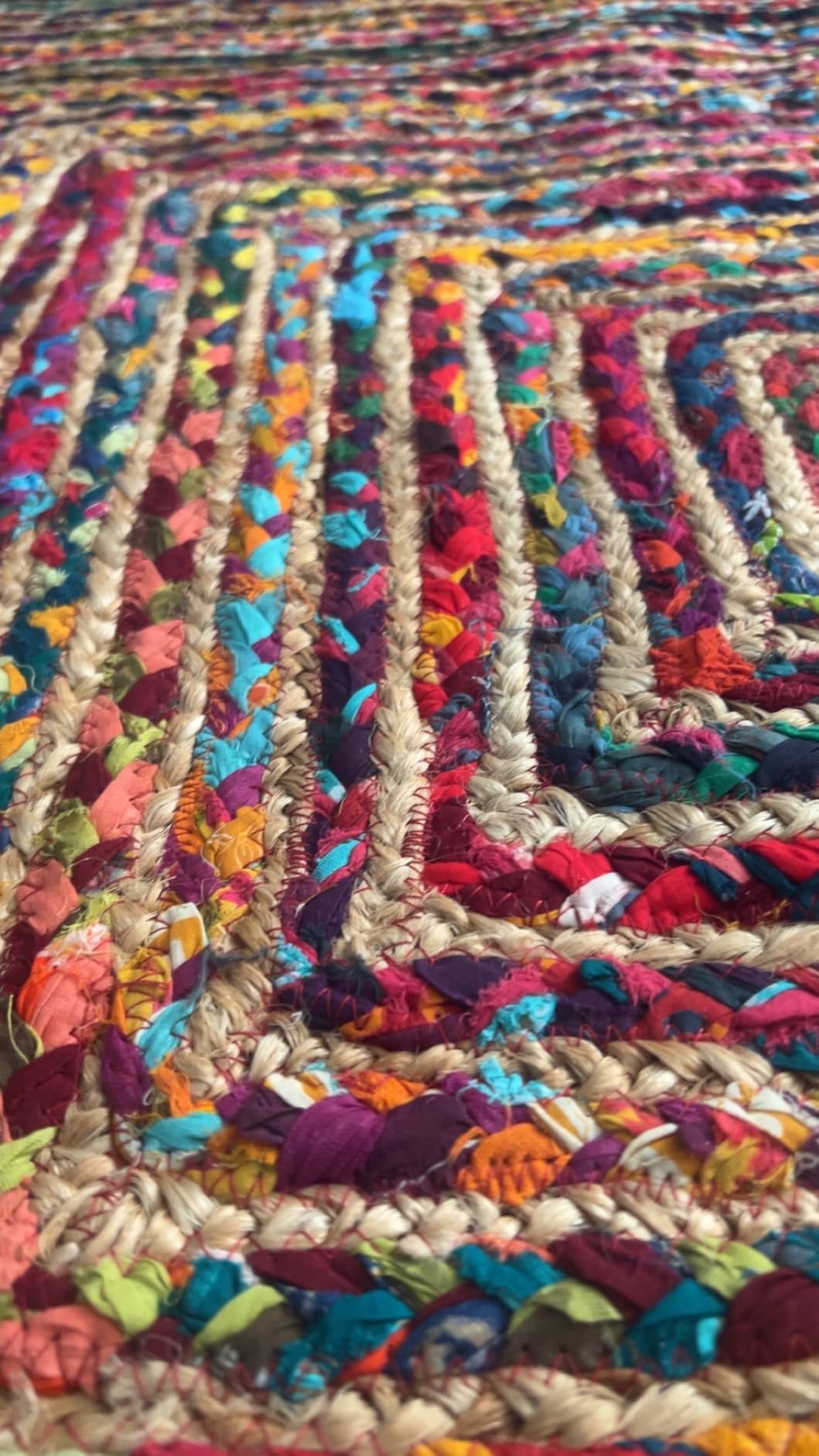 SAFAVIEH Cape Cod Area Rug 6x9, Jute Braided Beige & Multicolored CAP202B customer photo 2