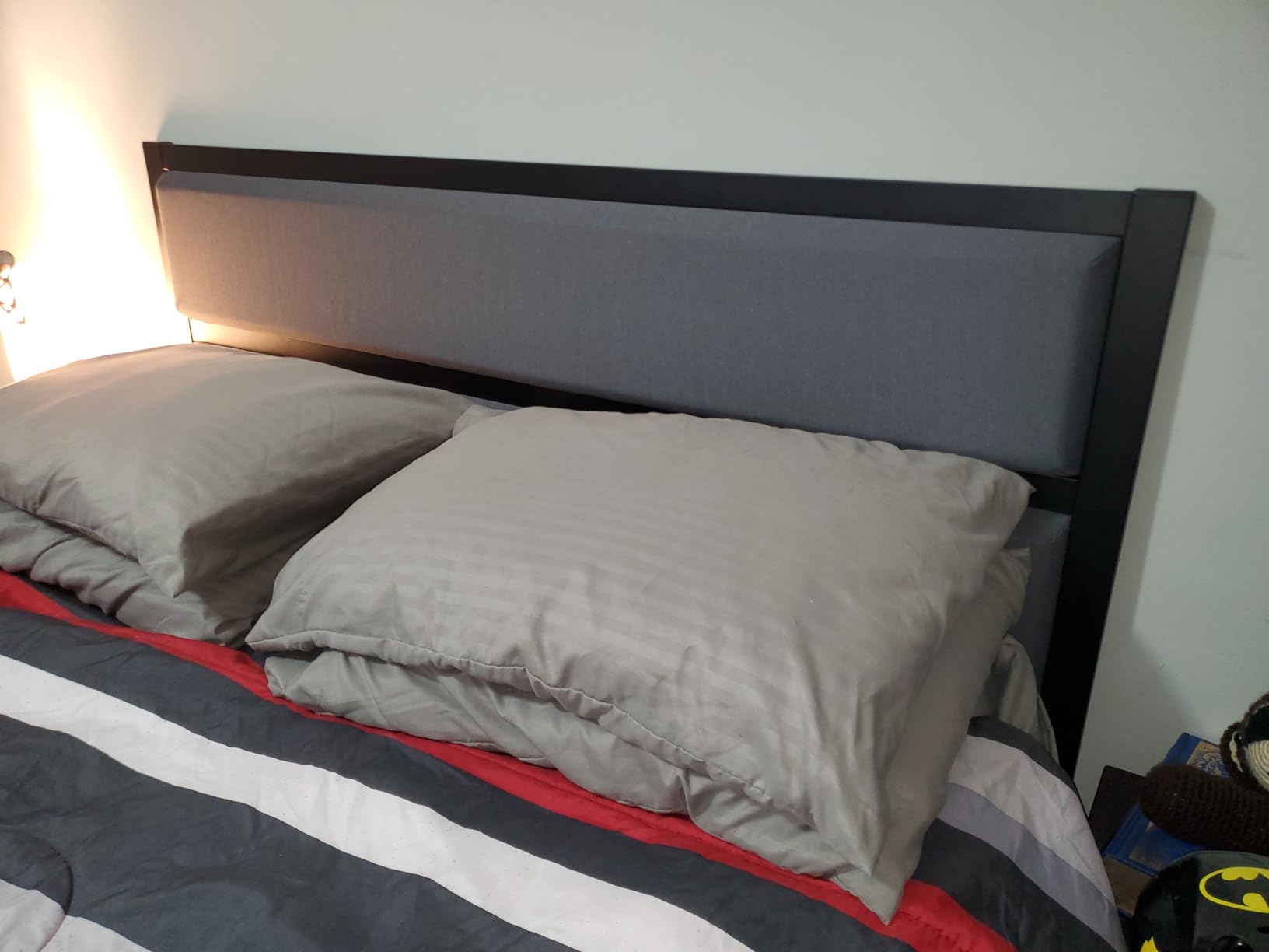 Zinus Modern Studio Upholstered Metal Headboard, Full customer photo 2