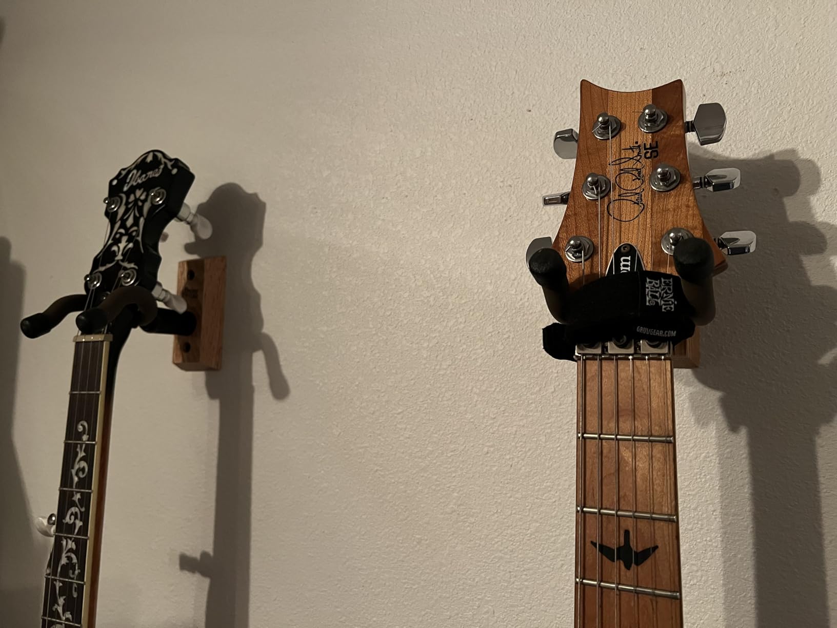String Swing Guitar Wall Mount 3 Pack, Hangers, Holder Hook for Wall - Black Walnut Hardwood, Made in USA customer photo 1
