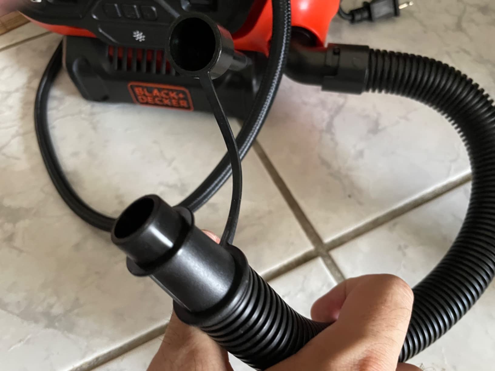 BLACK+DECKER Tire Inflator Portable Air Compressor, Air Pump for Inflatables, 3 Modes: Electric Outlet, 12V Car Adapter and Cordless 20V MAX, Battery Sold Separately (BDINF20C) customer photo 1
