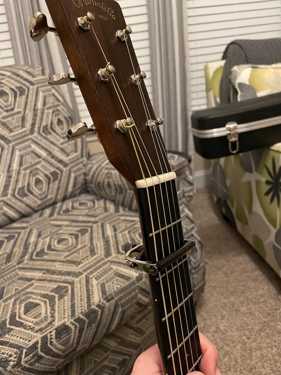 Paige 6-String Guitar Capo - Nickel, Made in the USA, Adjustable Tension, Ultra-Thin Design - Fits Standard Acoustic Guitars customer photo 2