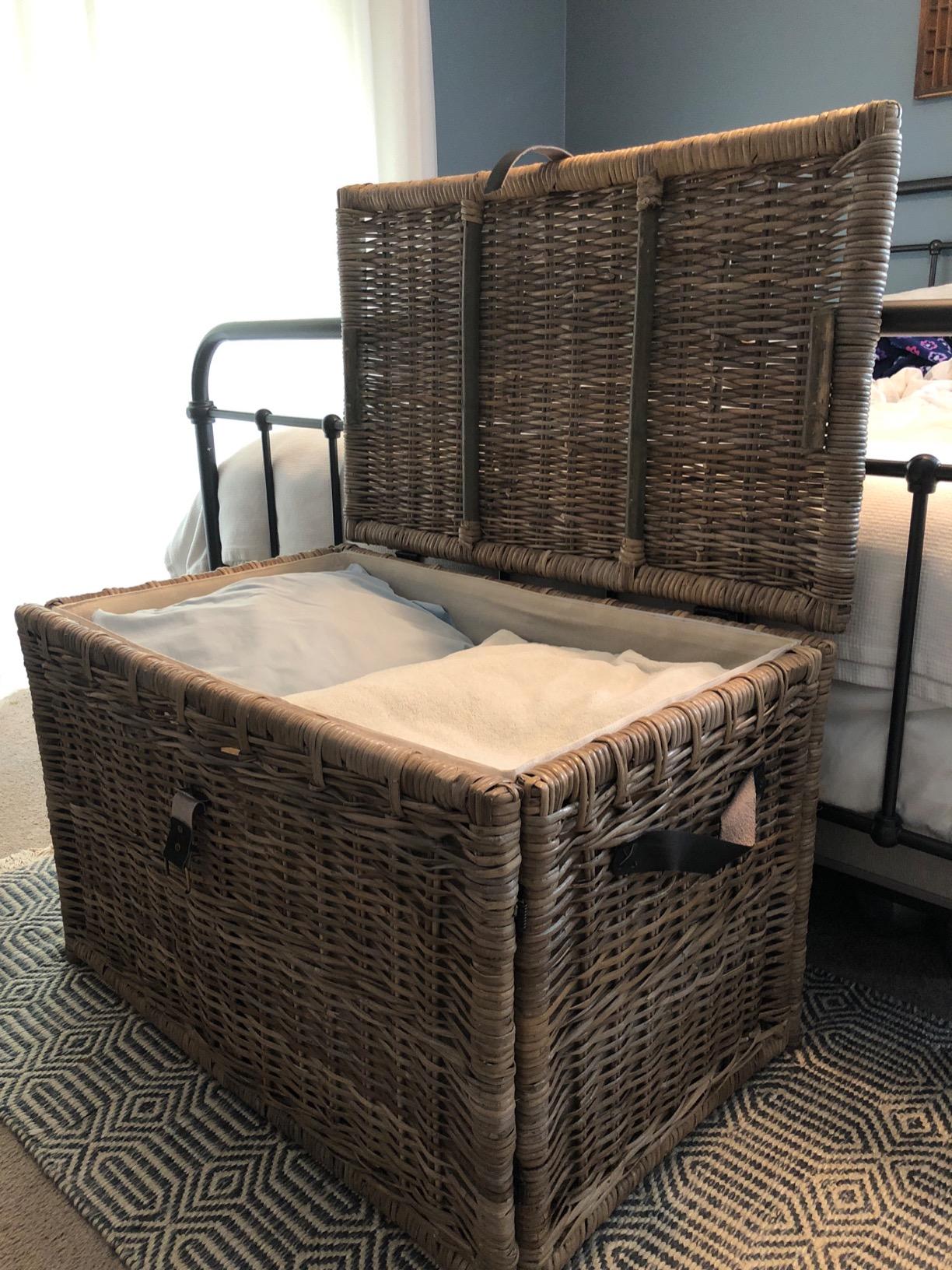 happimess Michael Wicker Storage Trunk Collapsible Chest 35.5