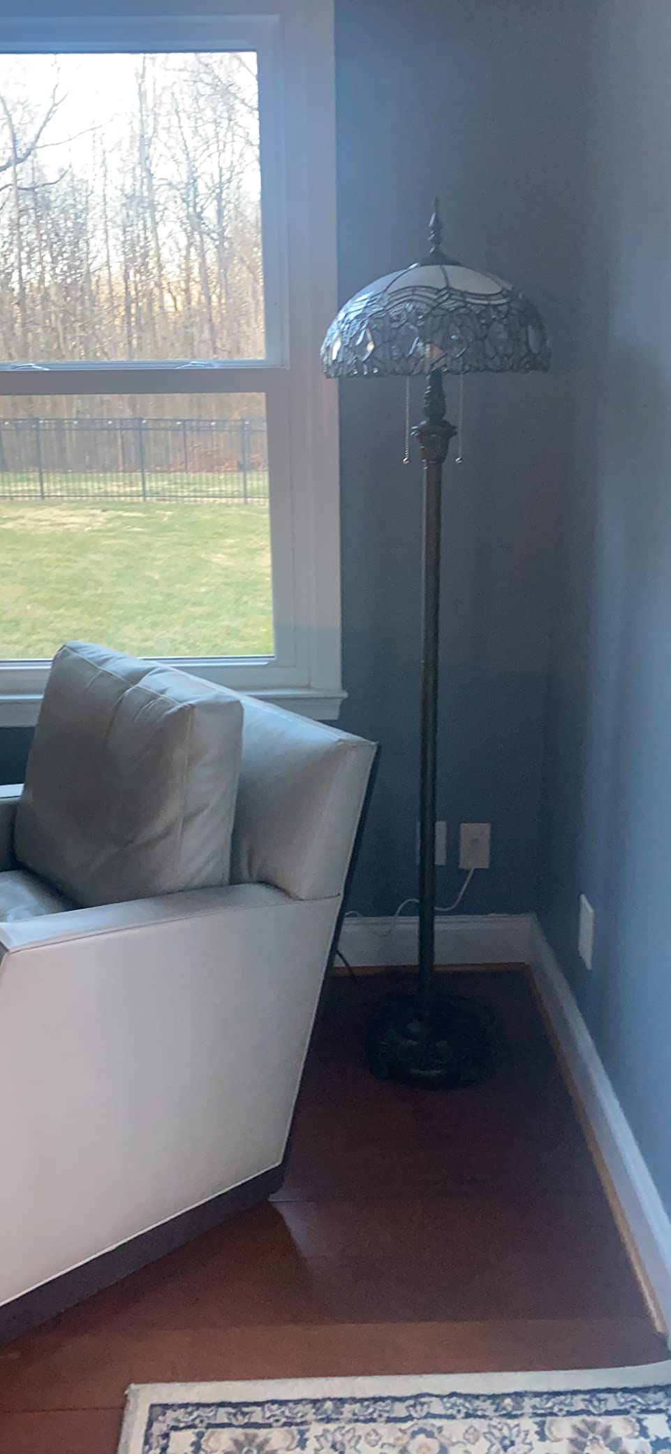 WERFACTORY Tiffany Floor Lamp 64 Inch Stained Glass Standing Reading Light customer photo 2