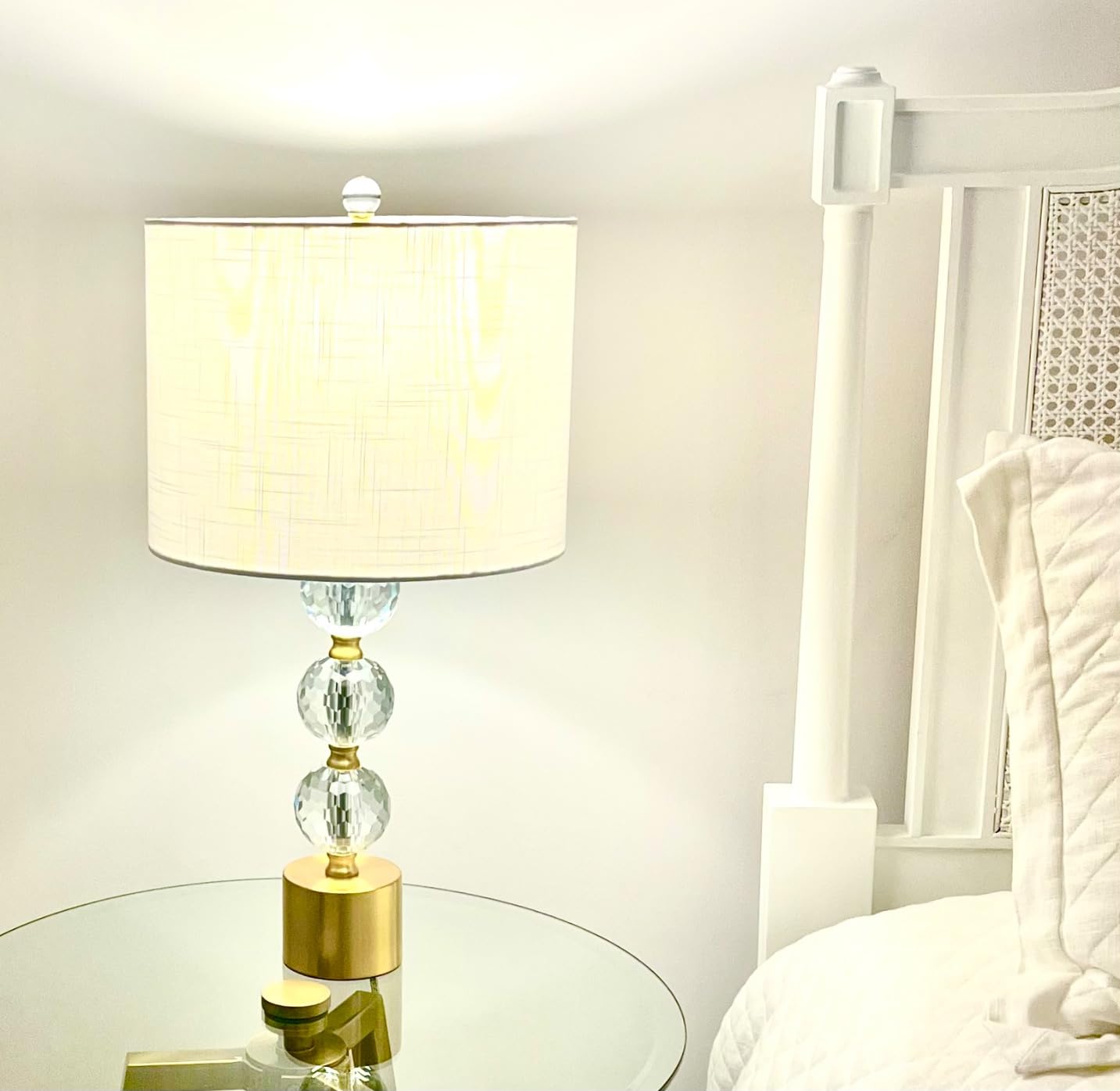 JONATHAN Y Ashley Crystal Faceted Orb Table Lamp 25.25