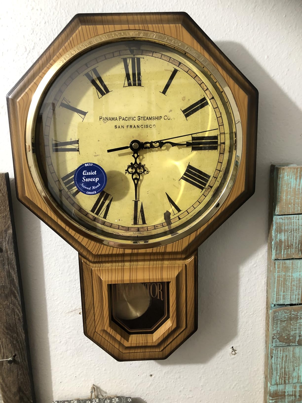 JUSTIME Pendulum Wall Clock with Westminster Chime, 17.5