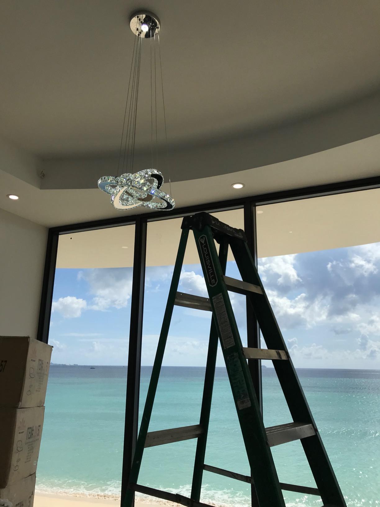 3-Ring LED Crystal Chandelier for Dining Room, Silver customer photo 1