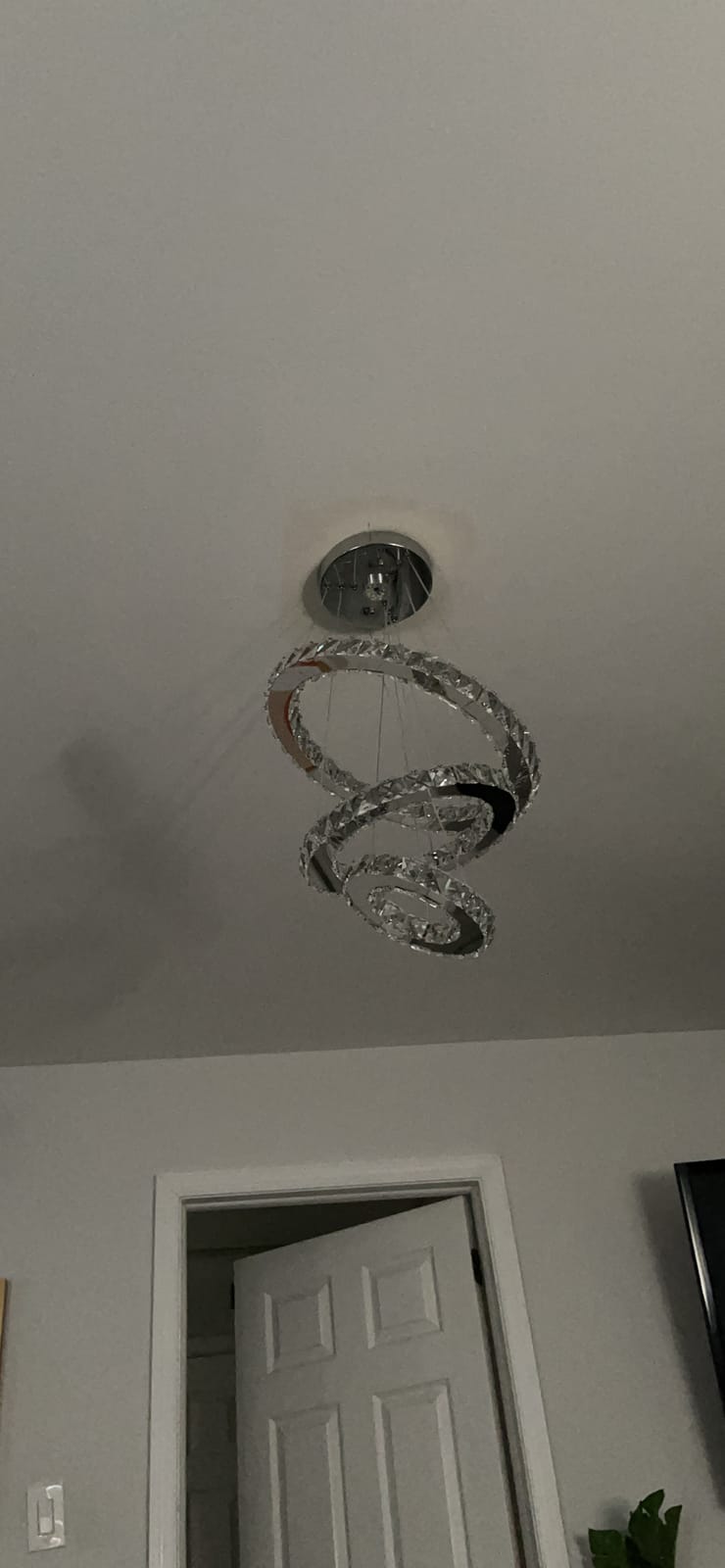 3-Ring LED Crystal Chandelier for Dining Room, Silver customer photo 2