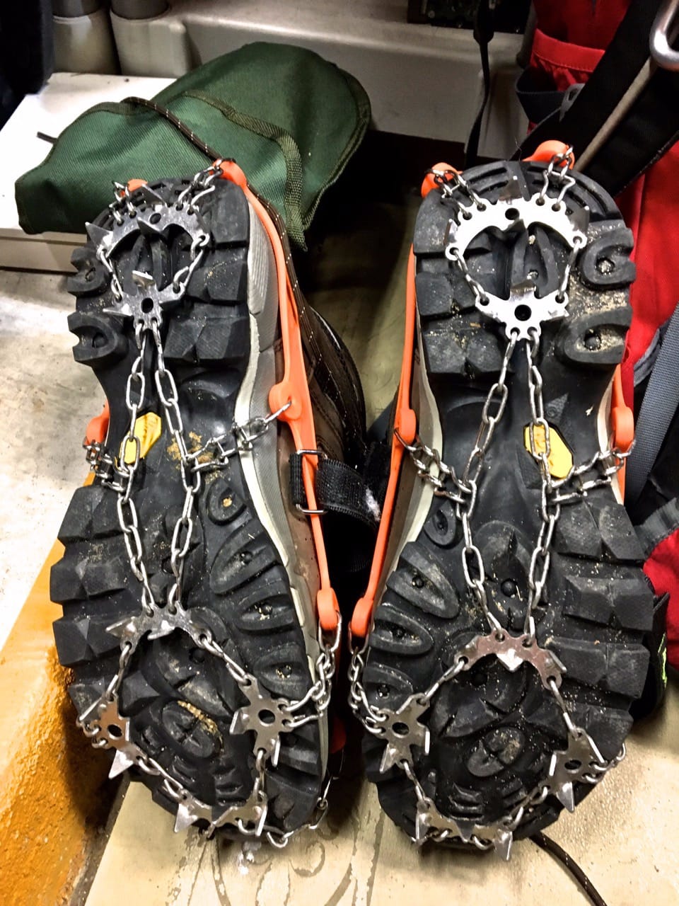 Upgraded Version of Walk Traction Ice Cleat Spikes Crampons,True Stainless Steel Spikes and Durable Silicone,Boots for Hiking On Ice & Snow Ground,Mountian. customer photo 2