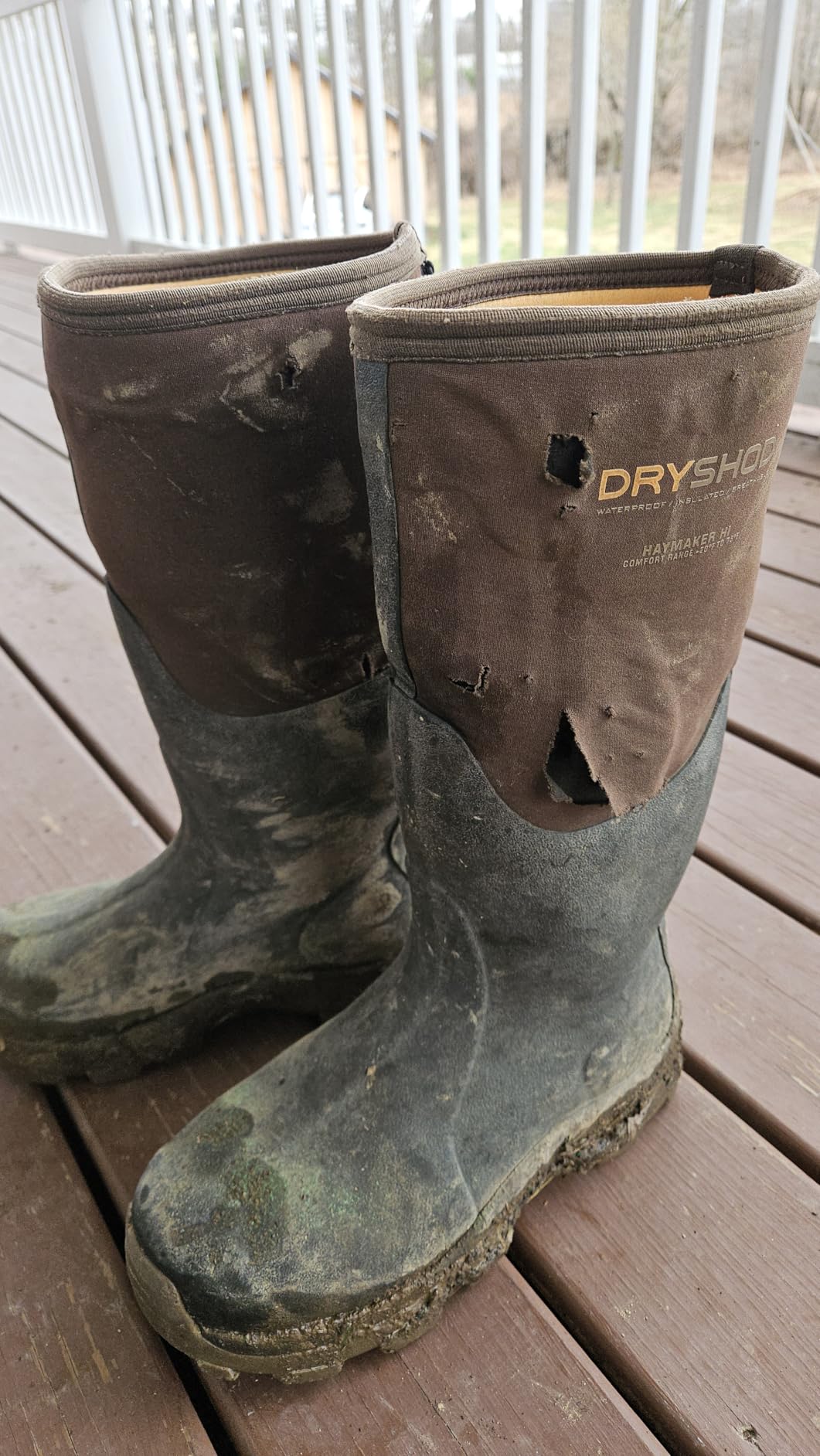 Dryshod Mens Haymaker Hi Hard Working Boots|Rubber | Waterproof | Pull On |HAY-MH-BR customer photo 1