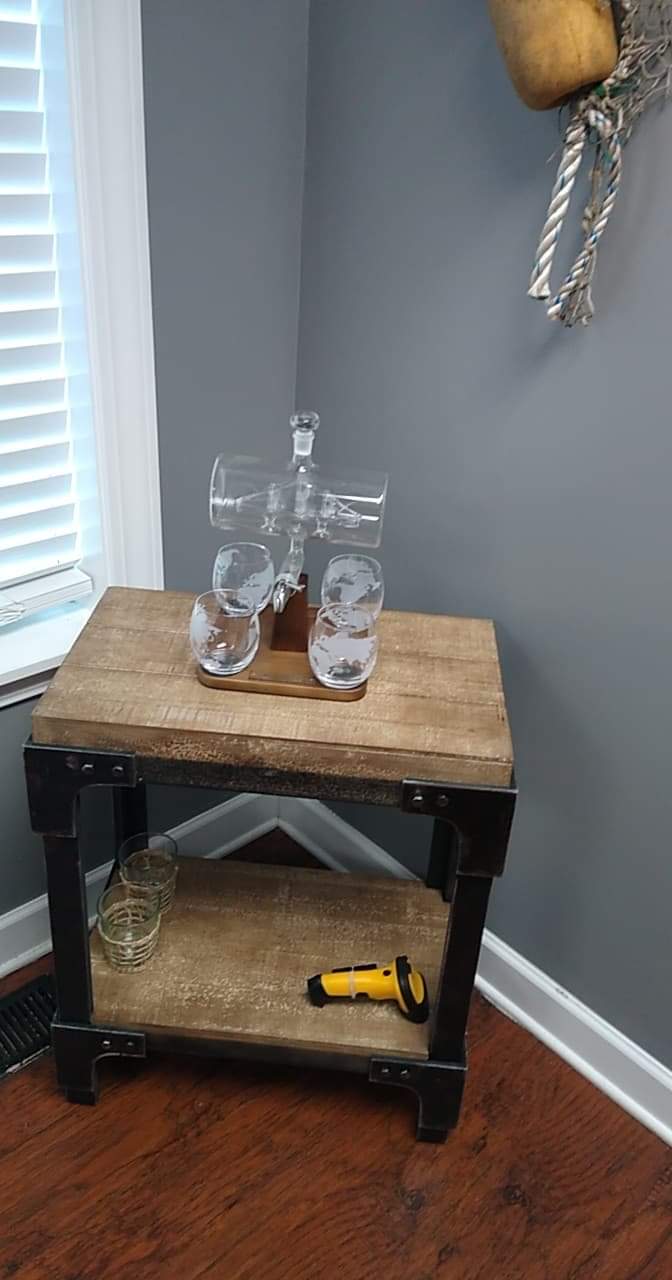 Whiskey Decanter Globe Set with 4 Etched Whiskey Glasses - for Liquor Scotch Bourbon Vodka, Gifts For Men - 1250ml Unique Ship Sails Set for Home Bar, Bourbon, Birthday Gift for Dad customer photo 2