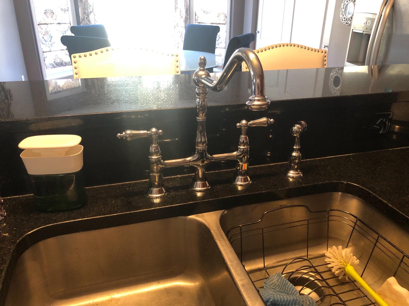 Kingston Brass KS1270ALBS Heritage Bridge Kitchen Faucet, 8-9/16