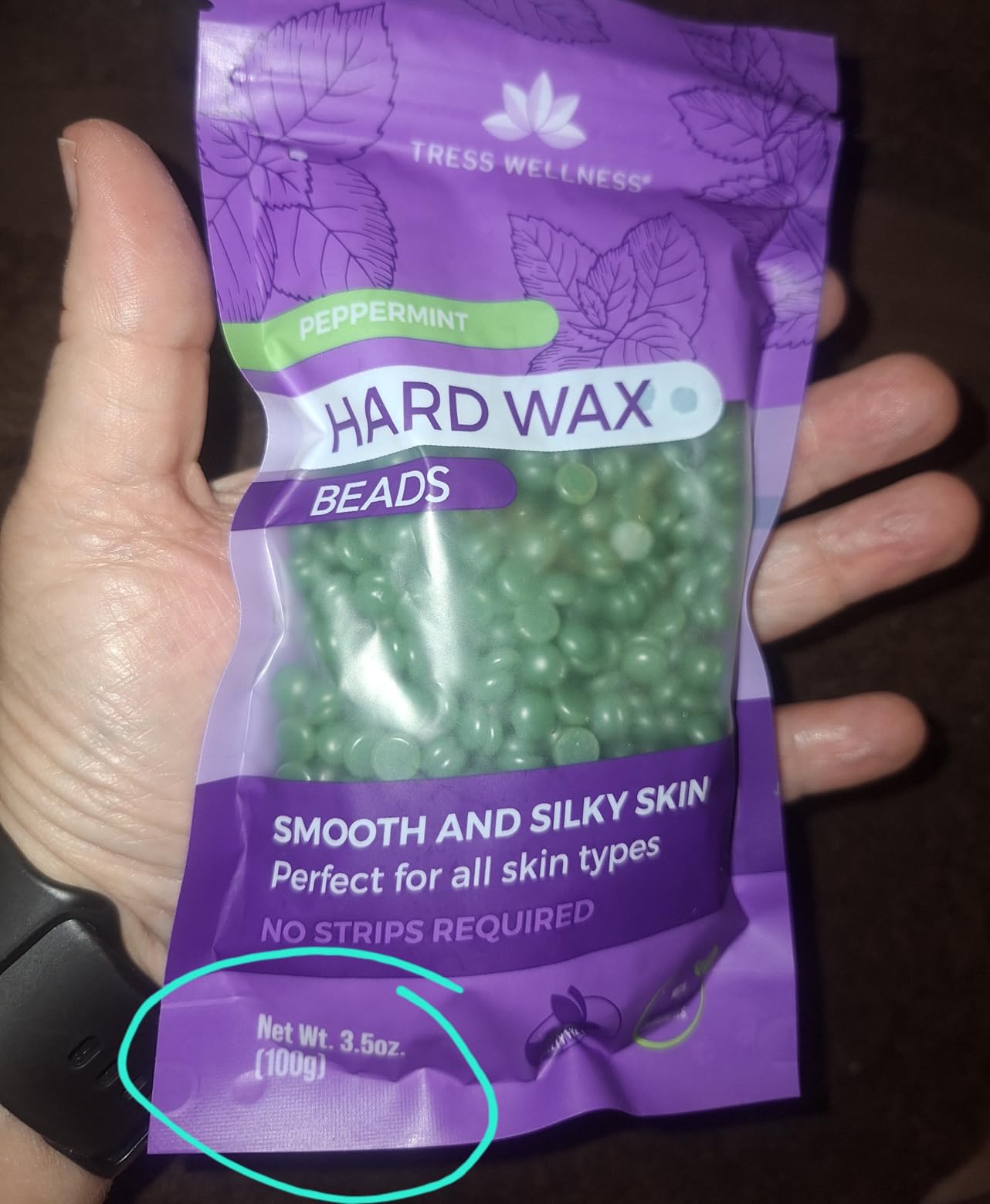 Tress Wellness Award Winning Waxing Kit for Sensitive Skin, Safe for Face & Skin, Easy to Use, At-Home Kit for Face, Bikini, Brazilian & Full Body - Digital Display, Black Purple Flower customer photo 1