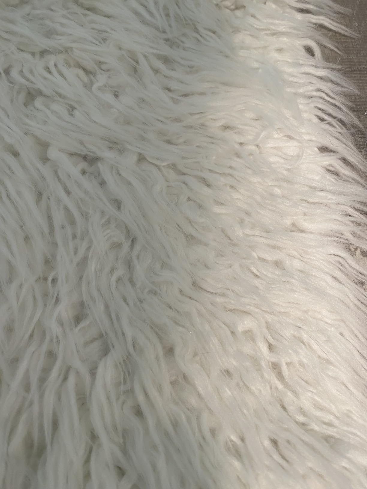 LOCHAS Soft Fluffy Faux Fur Rugs for Bedroom Bedside Rug 3x5 Feet, White customer photo 1