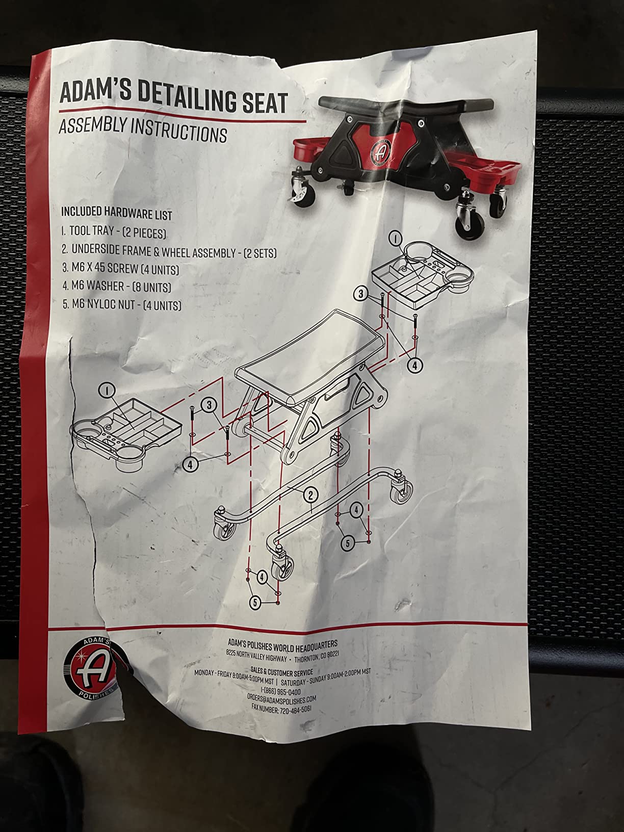 Adam's Polishes Mobile Rolling Utility Creeper Seat for Mechanics & Detailers - With Storage Trays for Tools customer photo 2