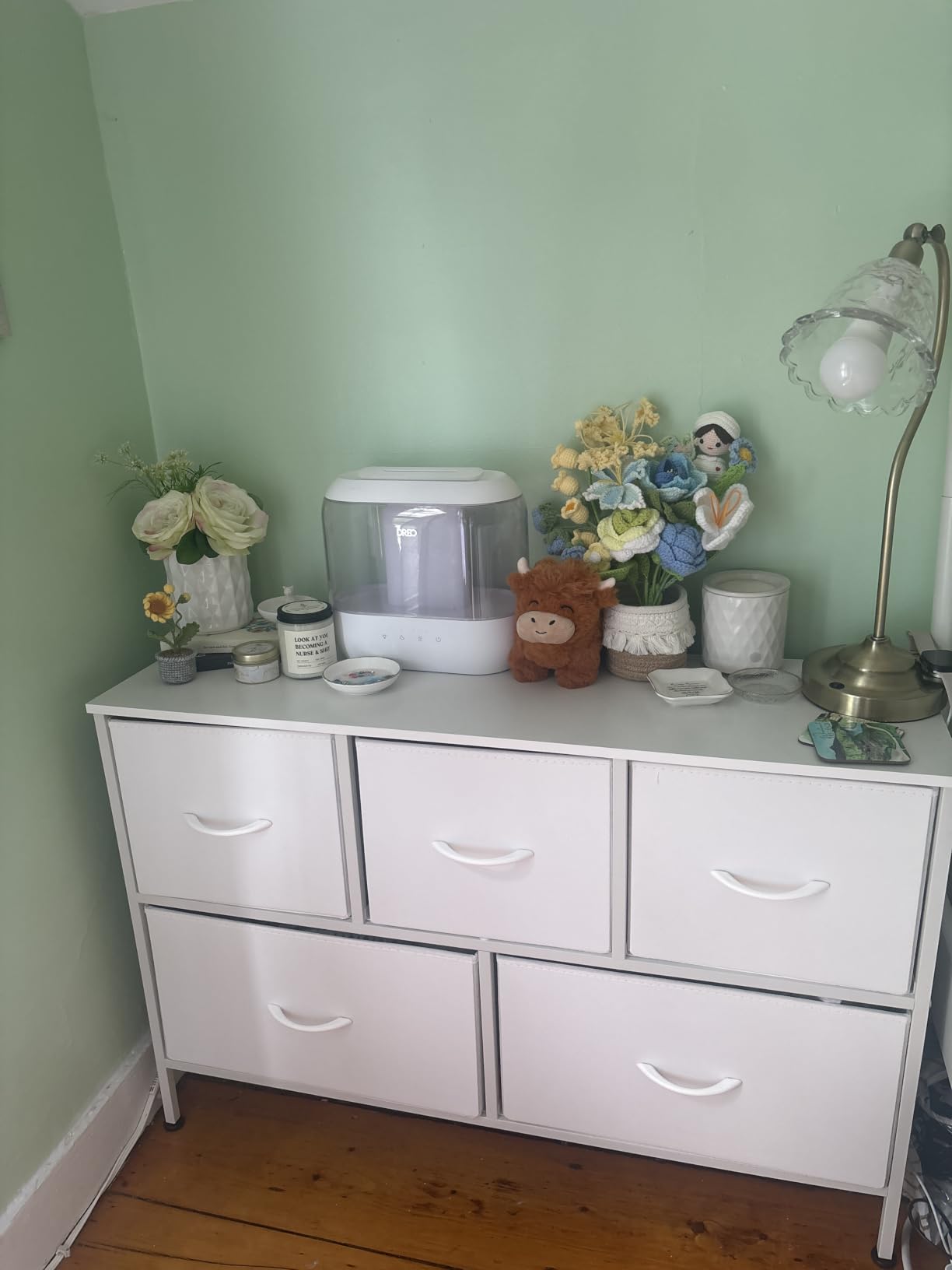 WLIVE Wide Dresser for Bedroom, 5 Drawer Chest of Drawers, Dark Grey customer photo 1